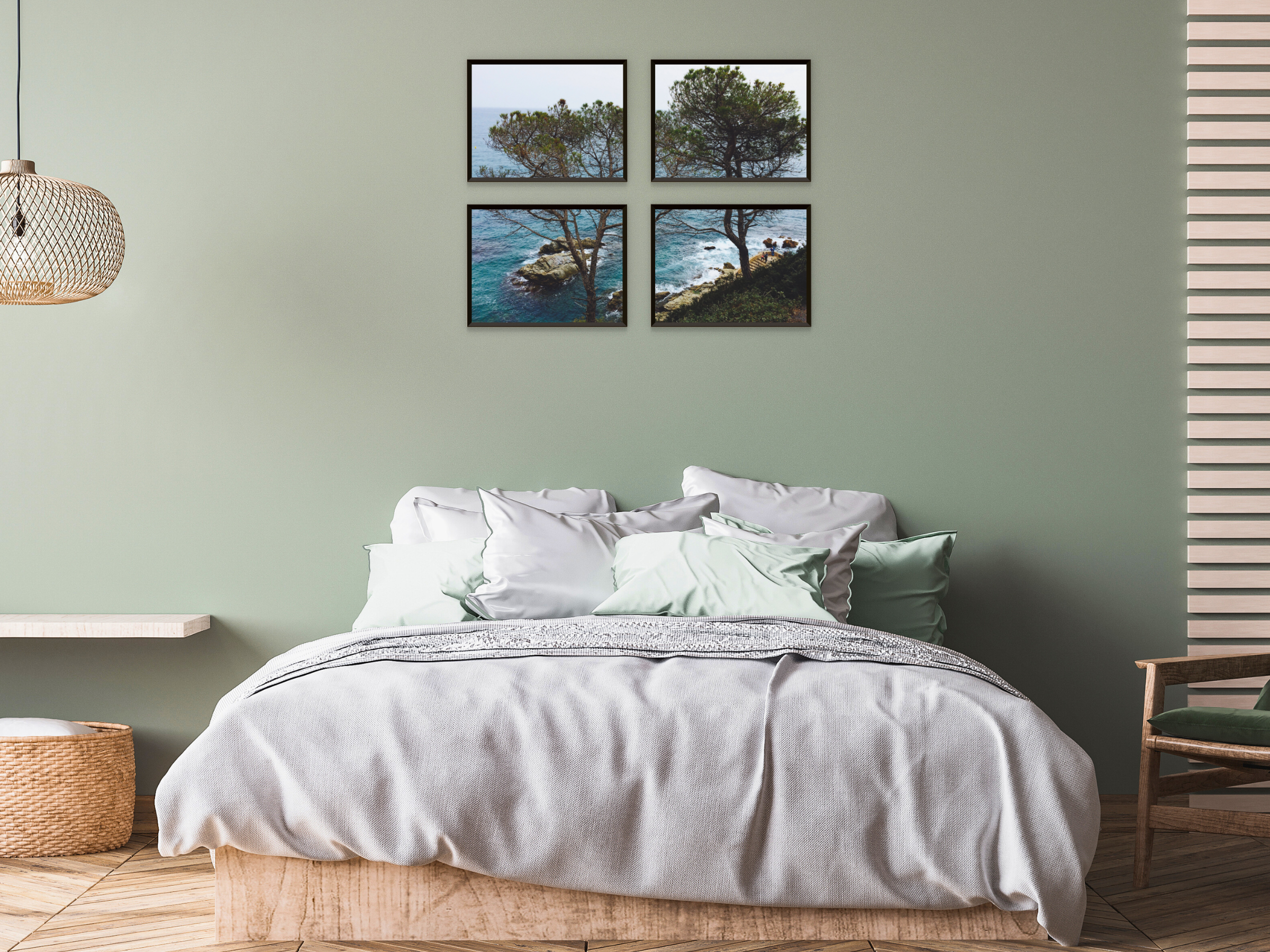 Vue côtière de la mer - photographie divisée
