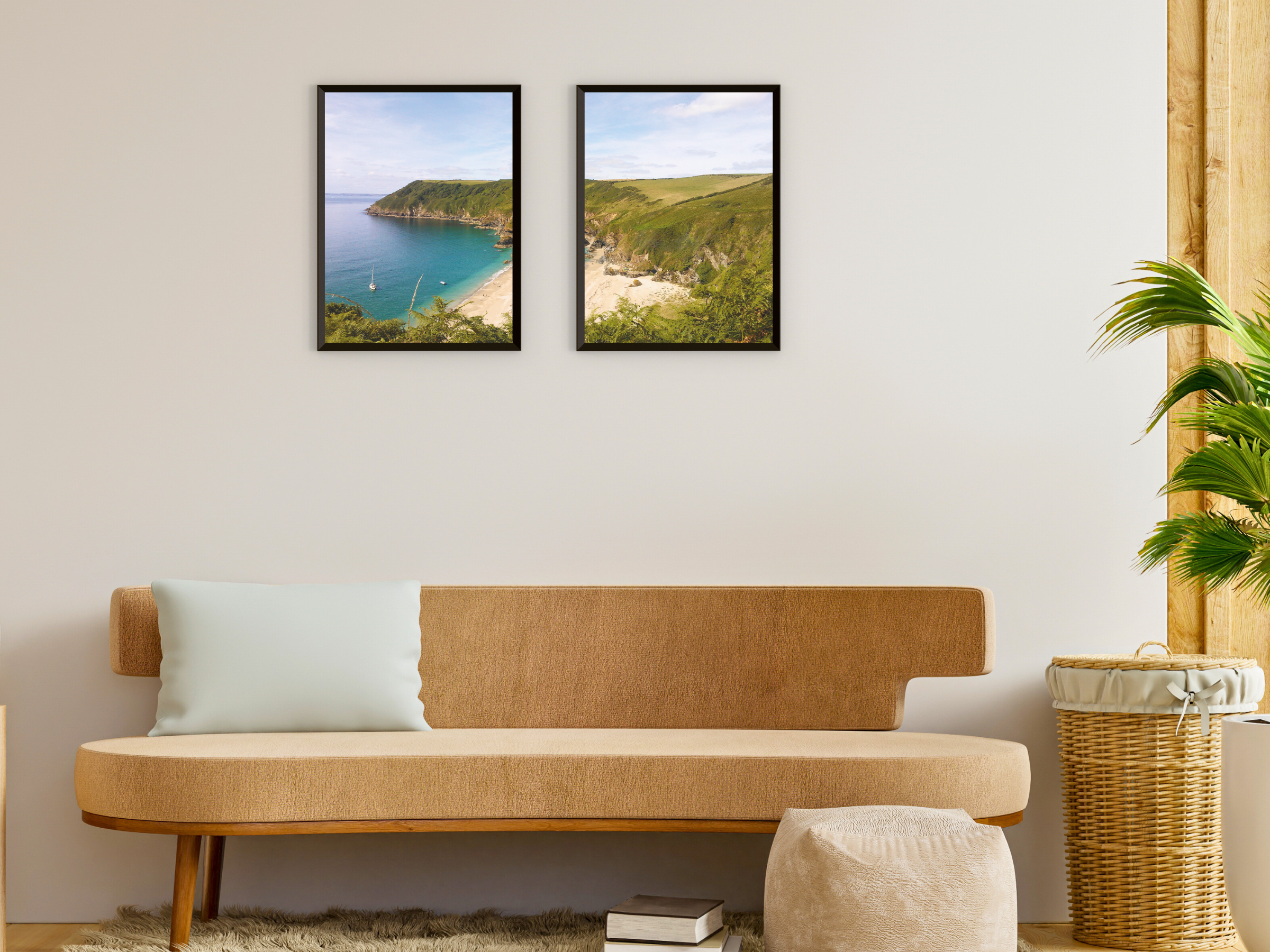 Beach with Coastal Landscape Split Photography