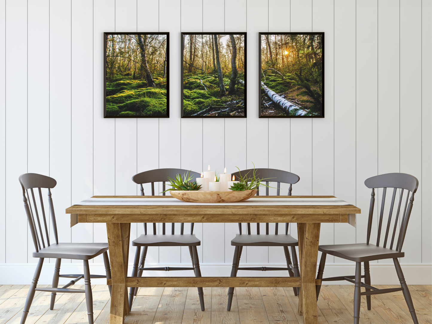 Spaziergang im Wald-Triptychon-Fotografie