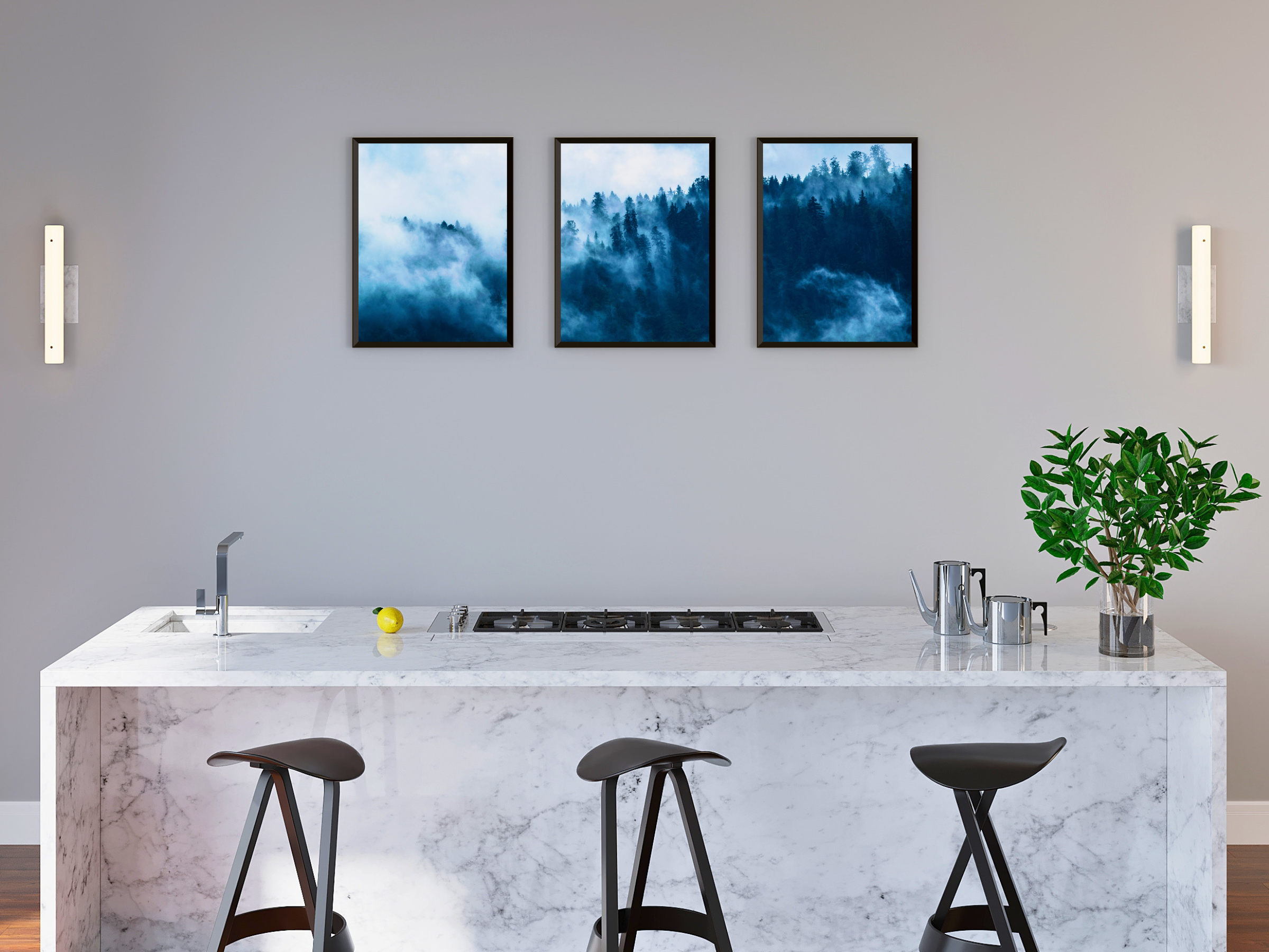 Nebelschleier-Triptychon-Fotografie