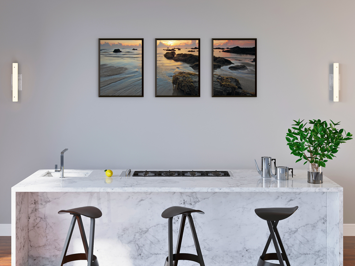 Abendstrand-Triptychon-Fotografie