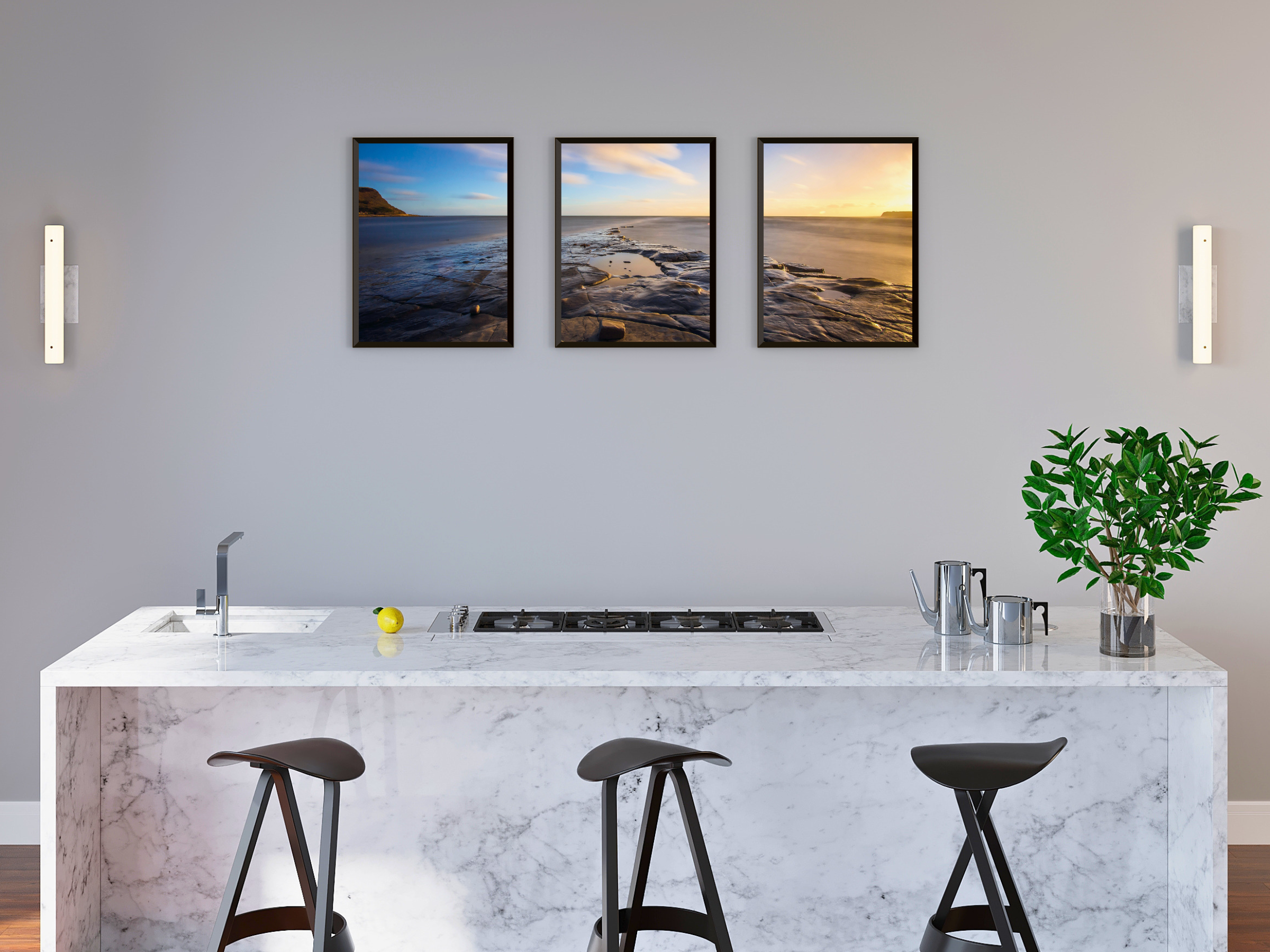 Strandstille-Triptychon-Fotografie