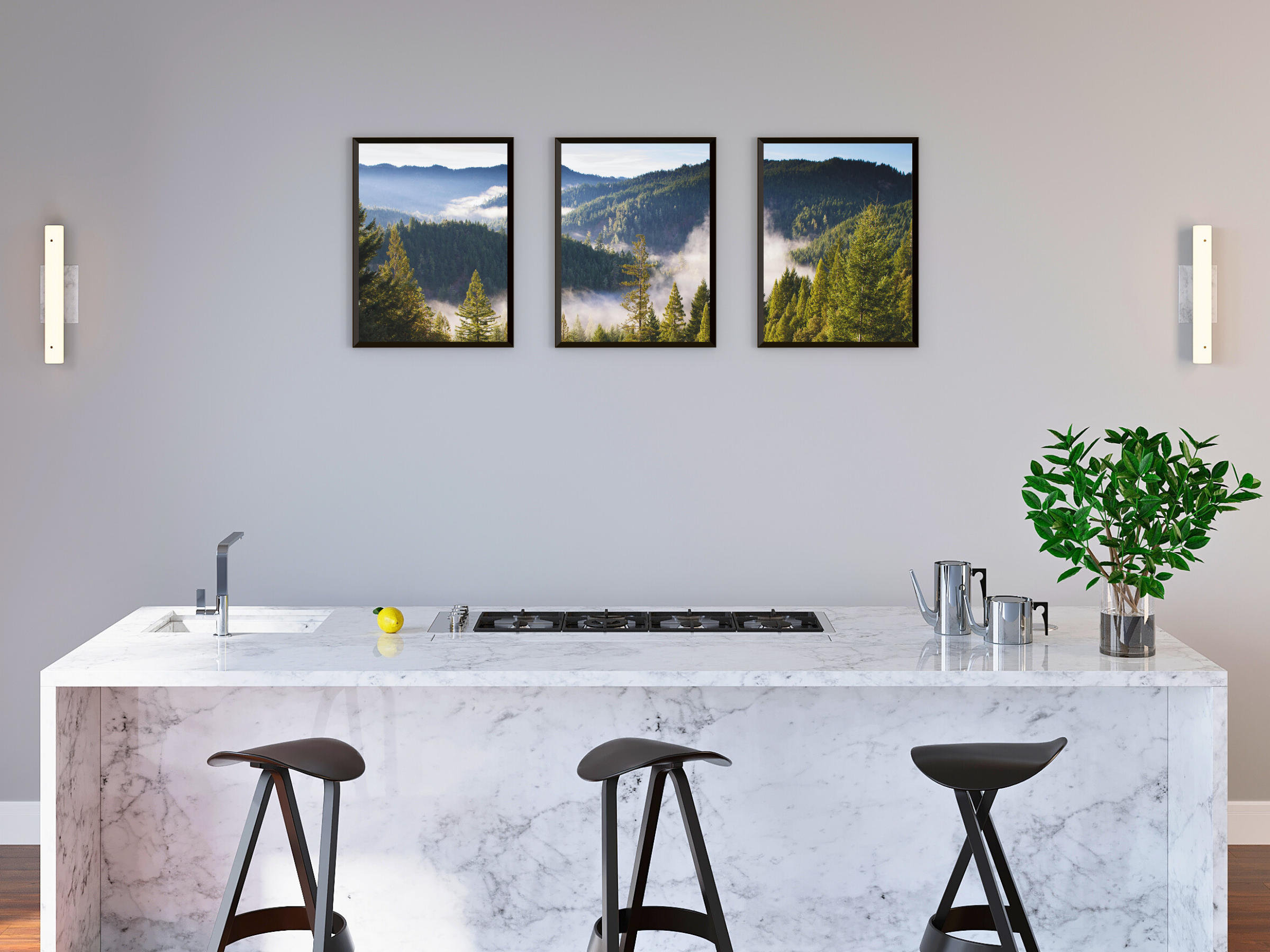 View over the Forest Hills Triptych Photography