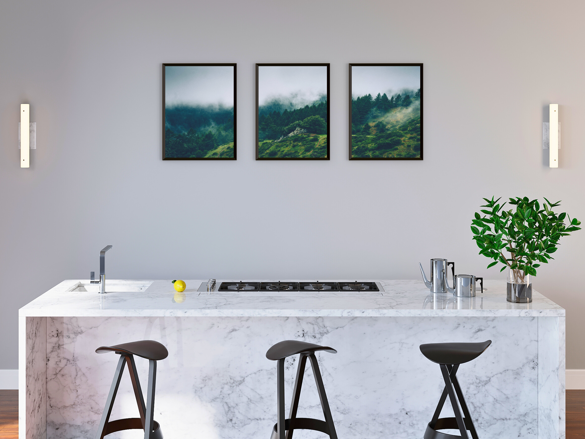 Forest Landscape Triptych Photography