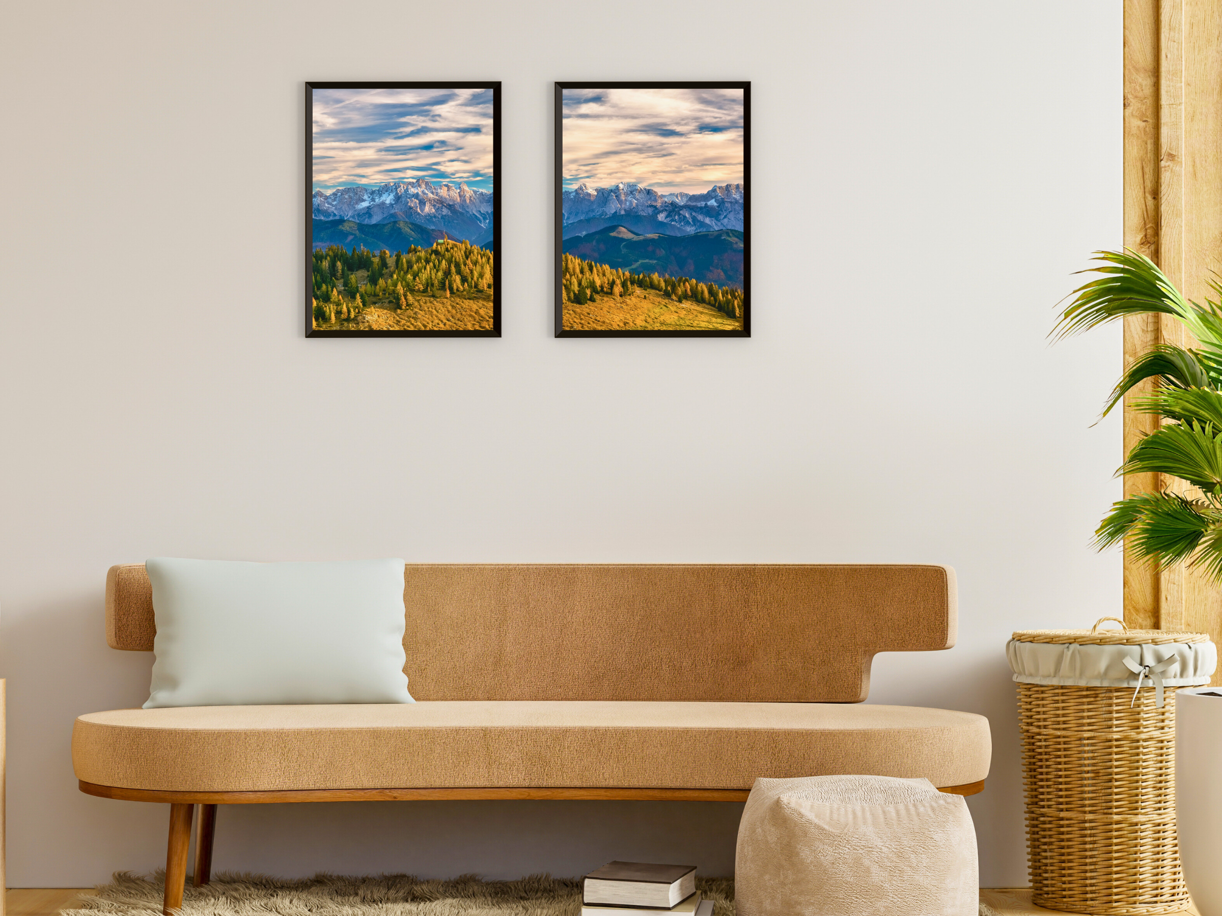 Expansive Mountain Panorama Split Photography