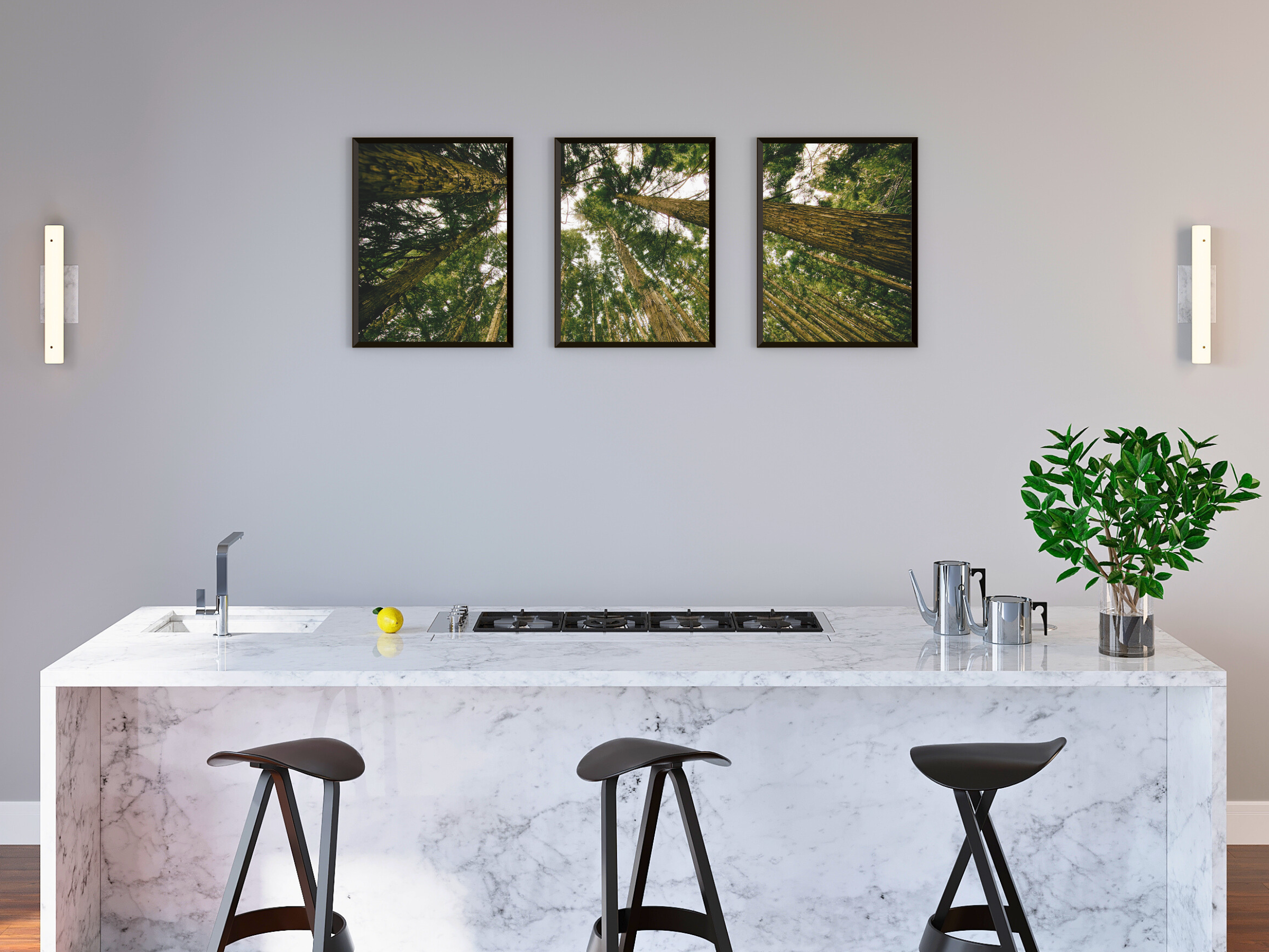 View into the Trees - Triptych Photography