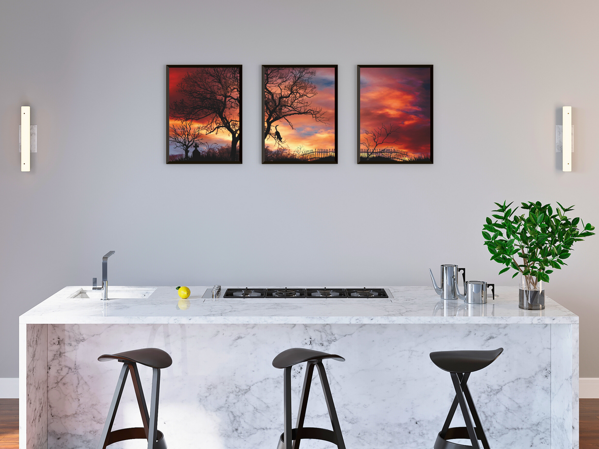 Abendröte-Triptychon-Fotografie