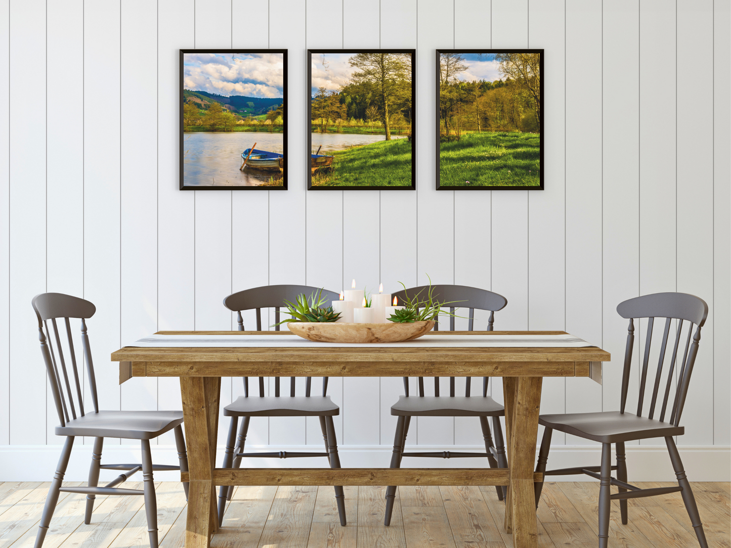 Seeblick im Spätsommer-Triptychon-Fotografie