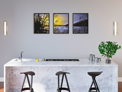Winter Sunset at the Lake-Triptych-Photography