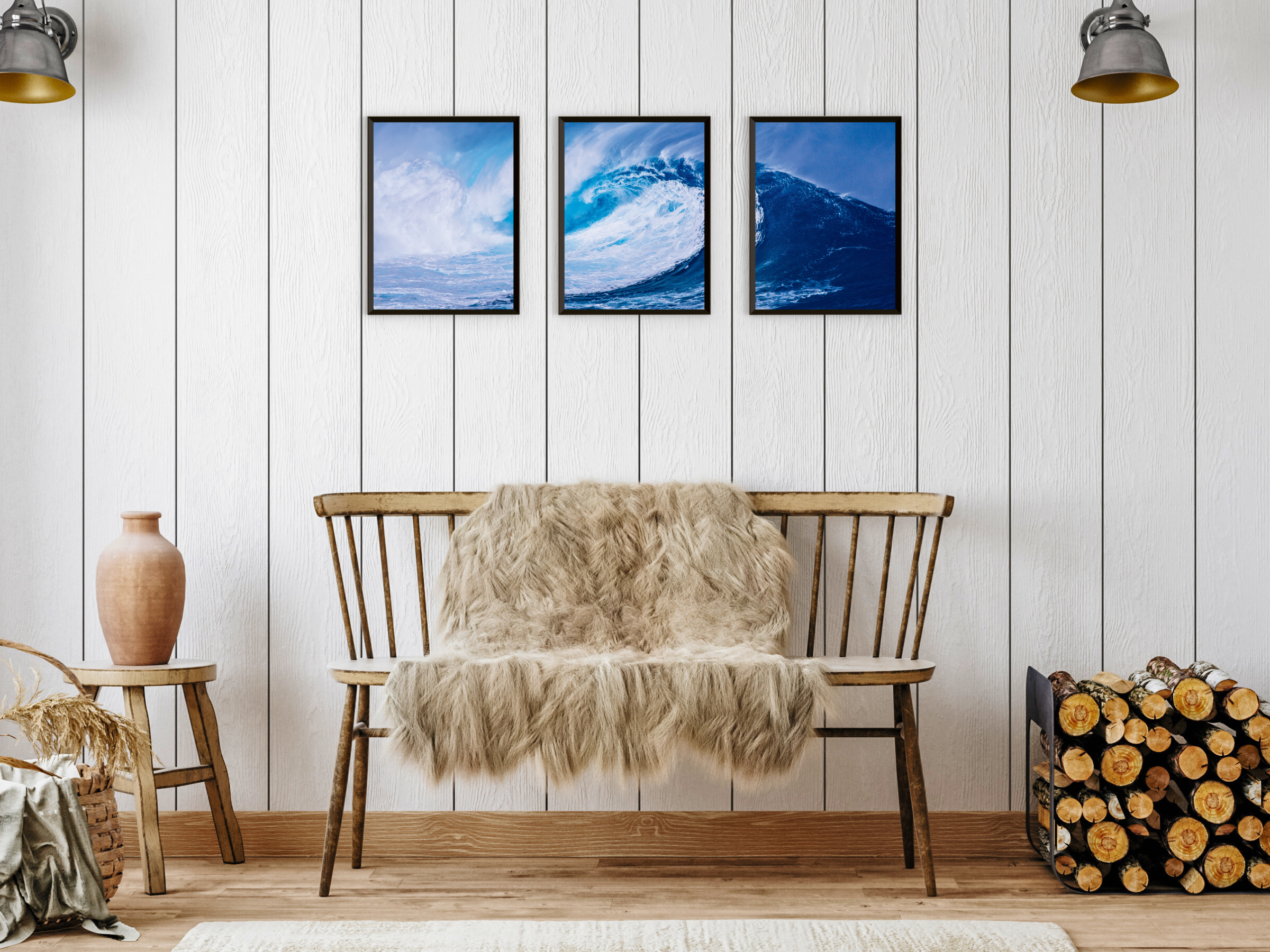 perfekte Welle-Triptychon-Fotografie