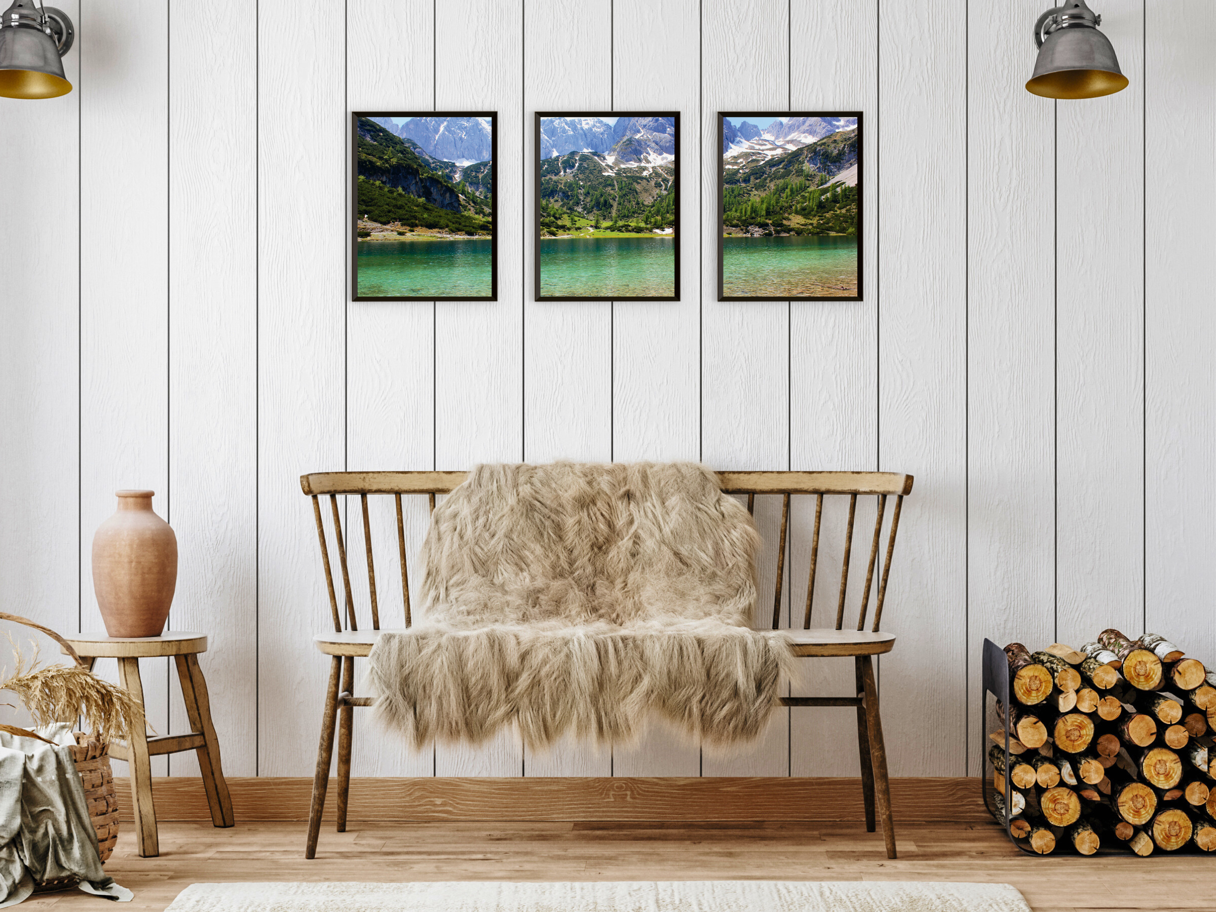 Berge-See-Meer-Triptychon-Fotografie (Bundle)