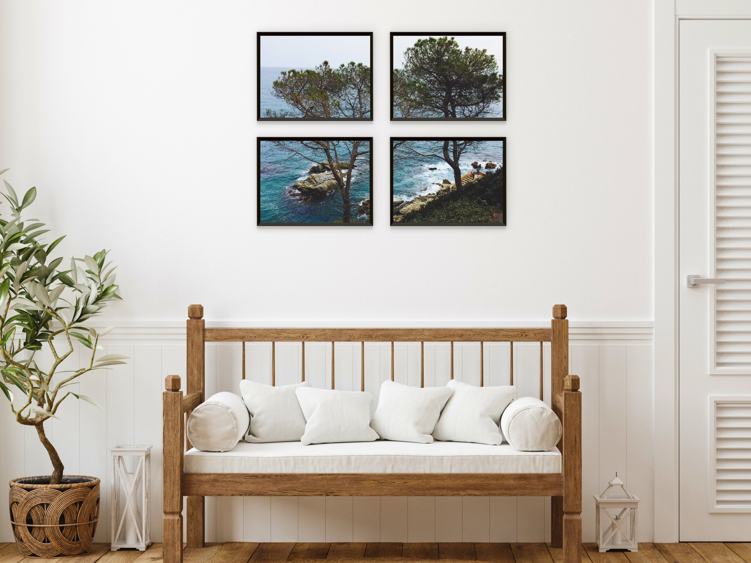 Vue côtière de la mer - photographie divisée