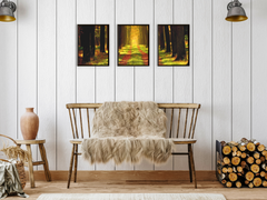 Avenue of Trees in late Summer-Triptych-Photography