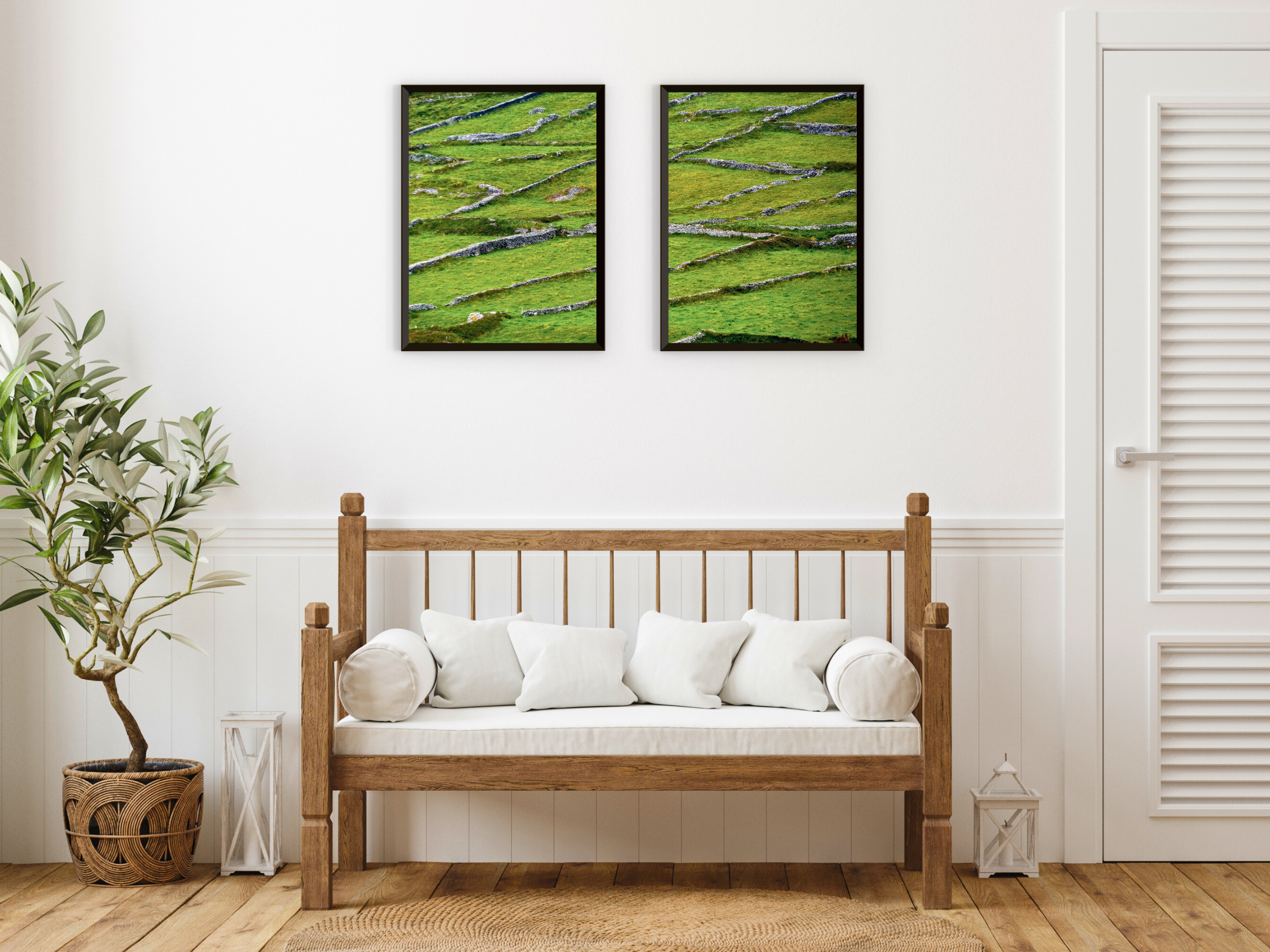 Pasture boundary in Ireland-split photography