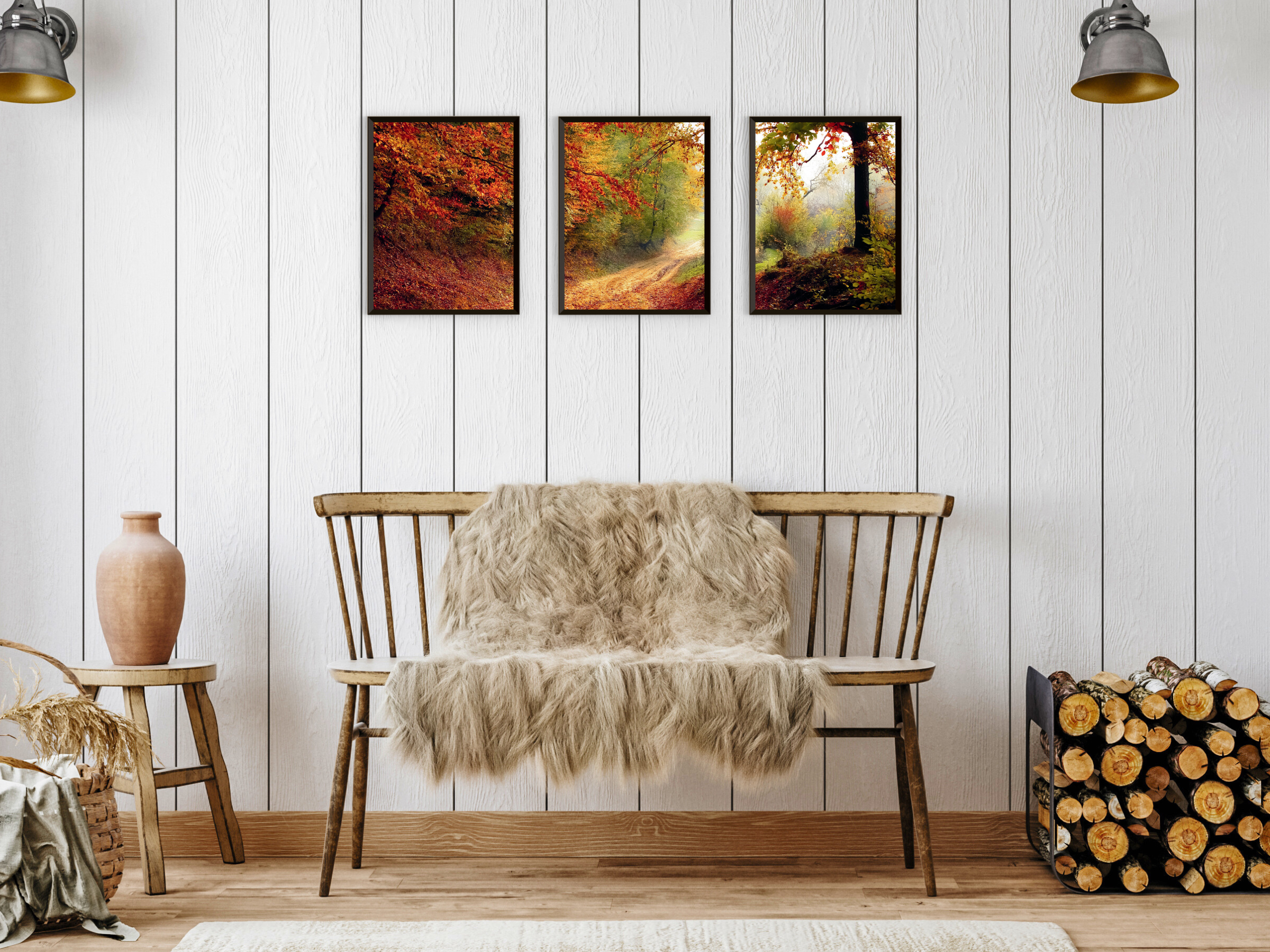 Herbstweg-Triptychon-Fotografie