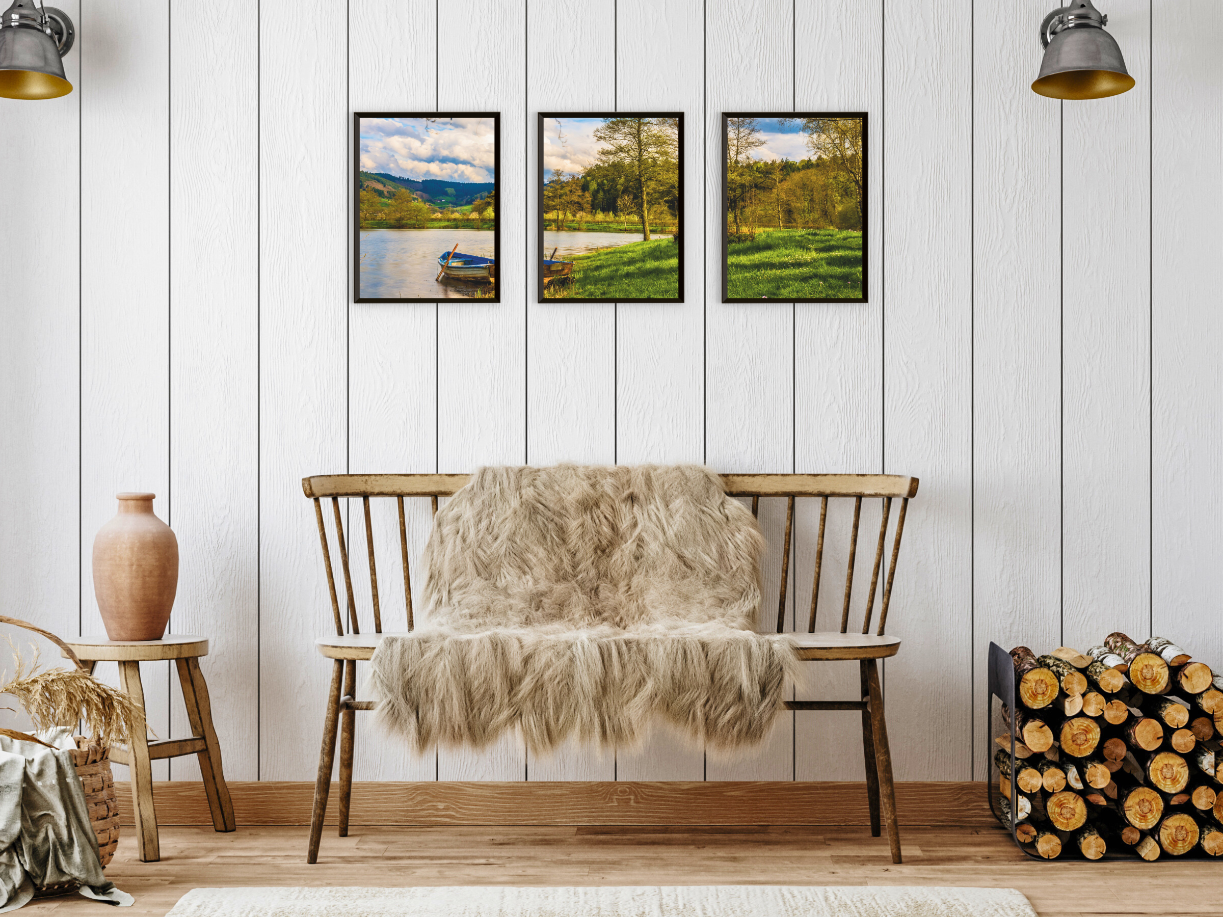 Seaview in Late Summer Triptych Photography