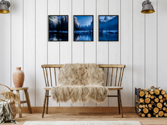 Eissee in den Bergen-Triptychon-Fotografie