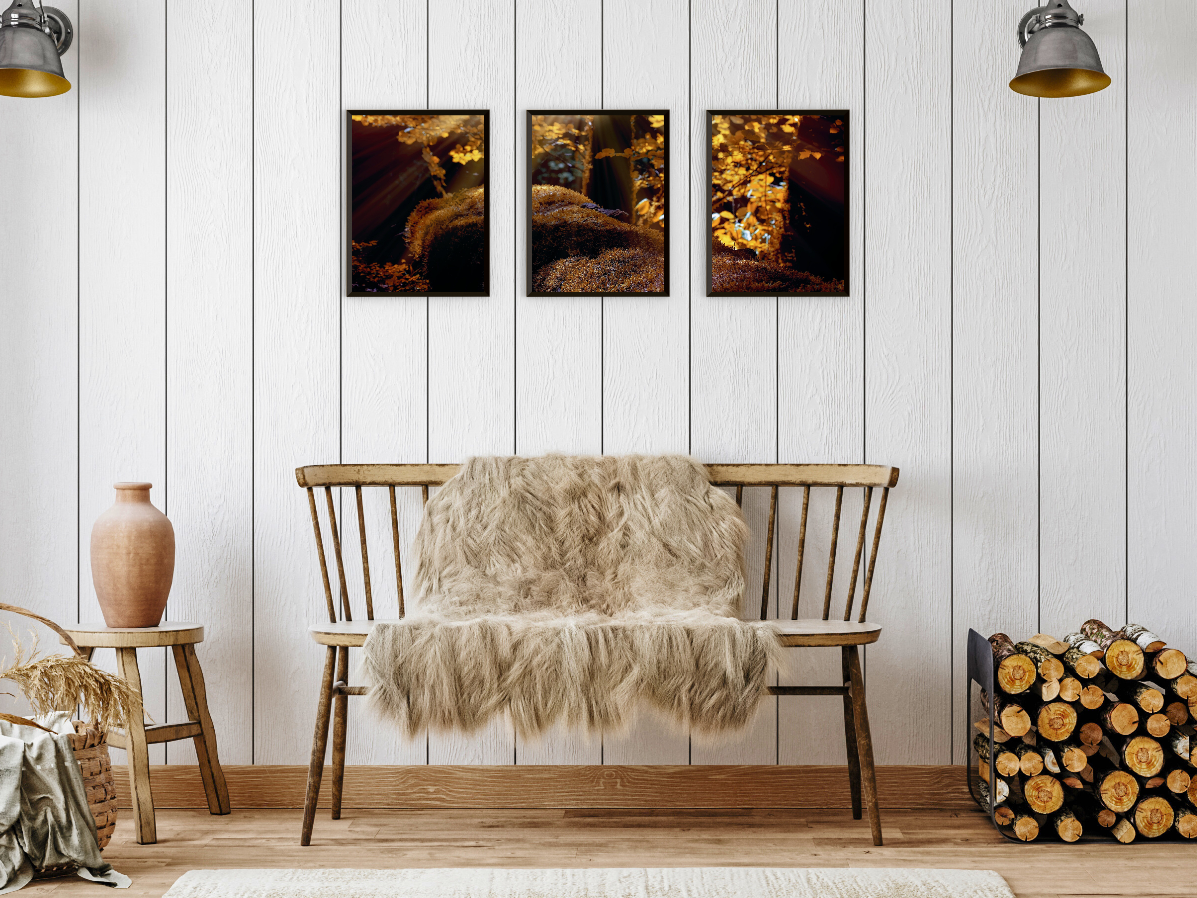 Forest Moss Triptych Photography