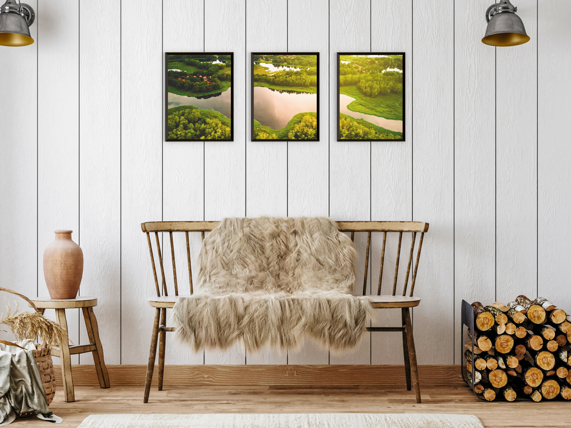Lake Landscape Triptych Photography