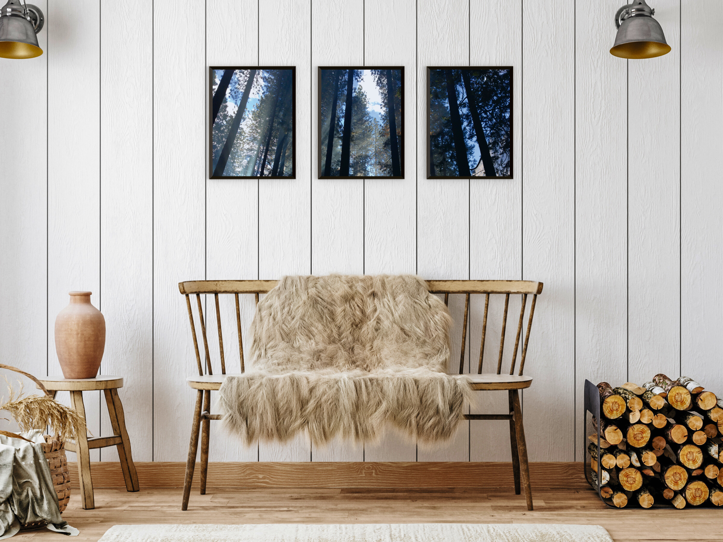 Lavendel-Meereswellen-Tiere-Triptychon-Fotografie (Bundle)