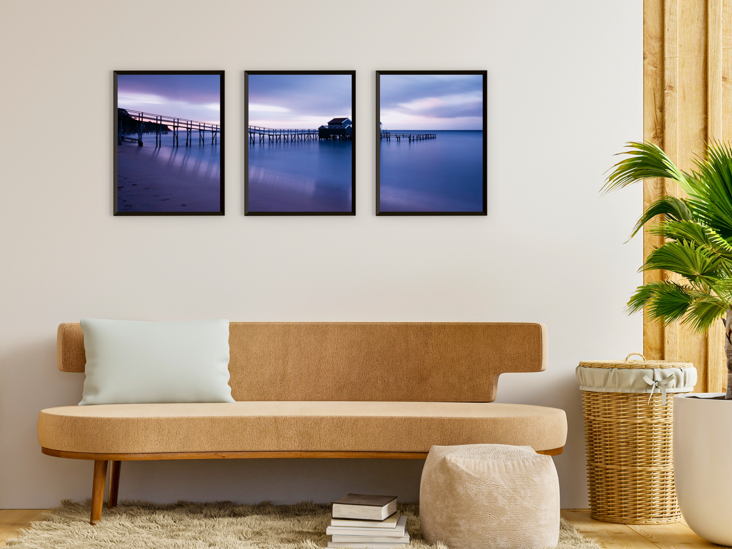 Brücke am Meer-Triptychon-Fotografie