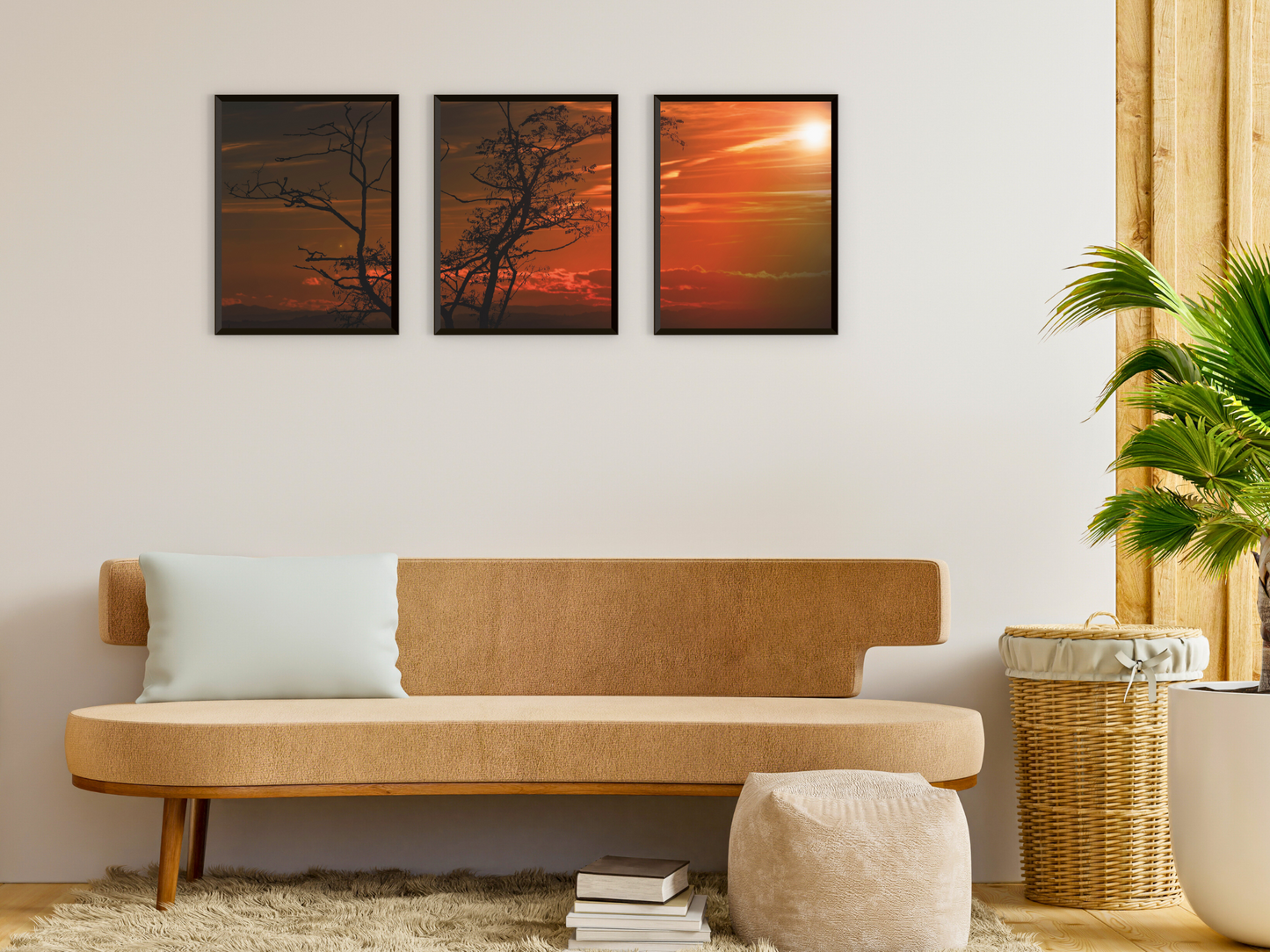 Sonne am Himmel-Triptychon-Fotografie