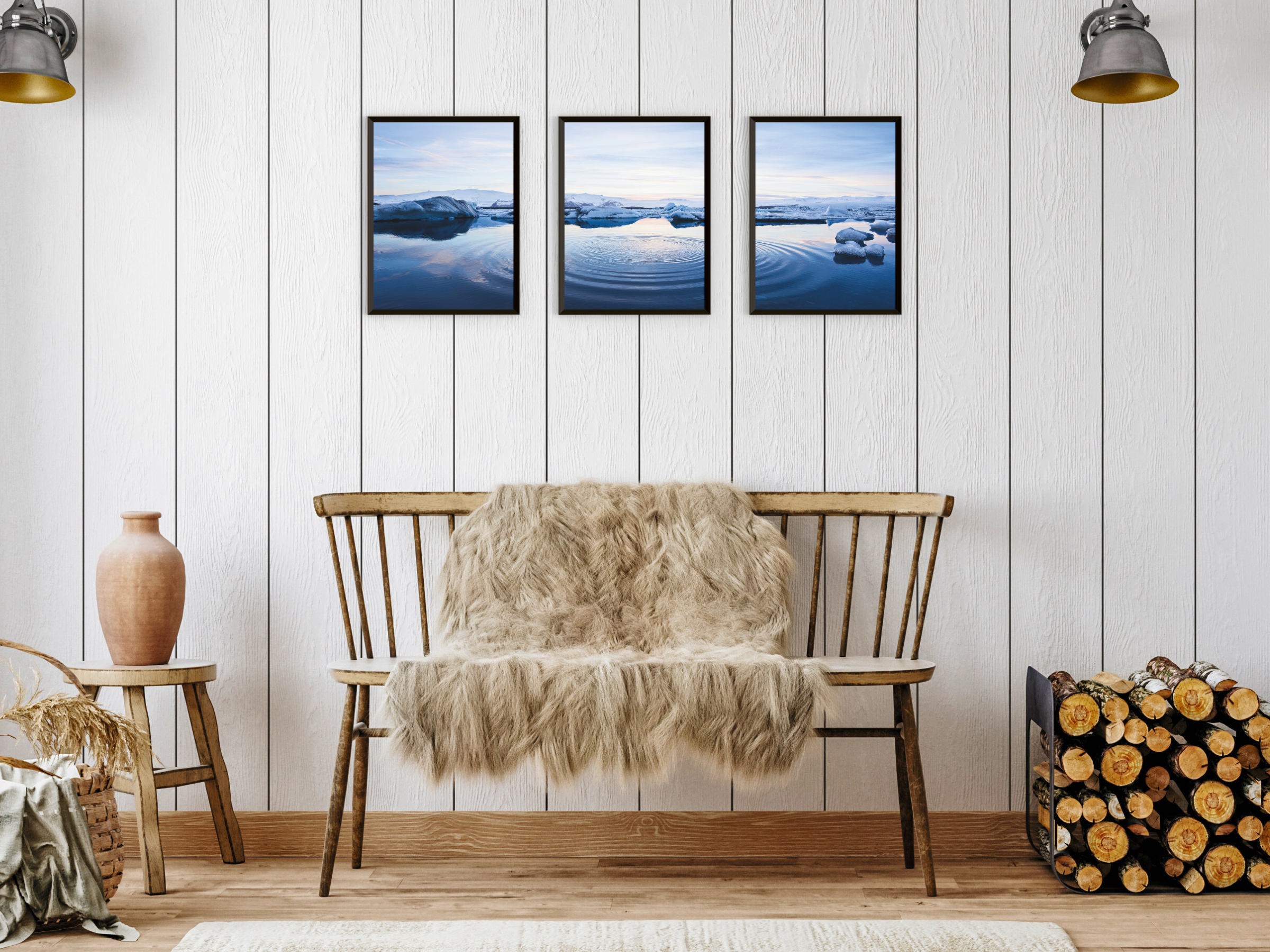 Eislandschaft-Triptychon-Fotografie