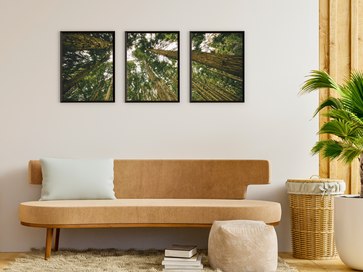 Blick in die Bäume-Triptychon-Fotografie