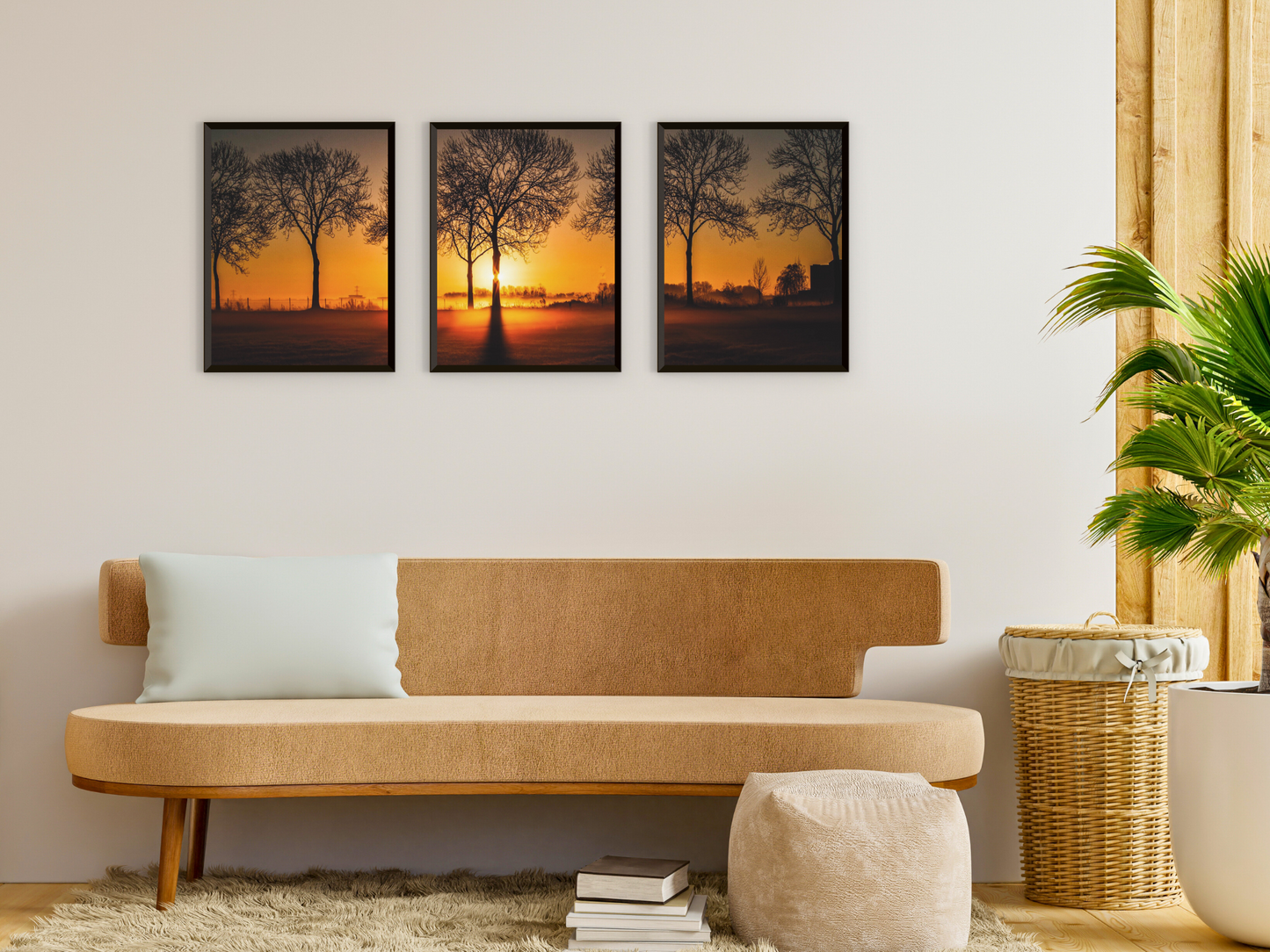 Morgenröte überm Feld-Triptychon-Fotografie