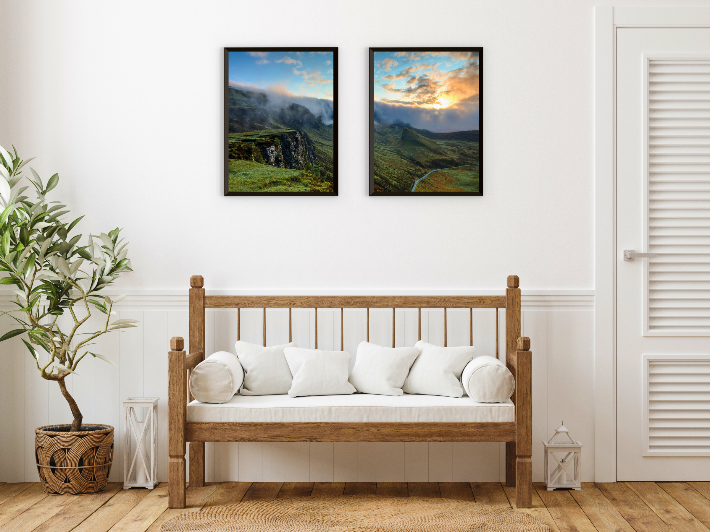 Sonnenaufgang in den Highlands-Split-Fotografie
