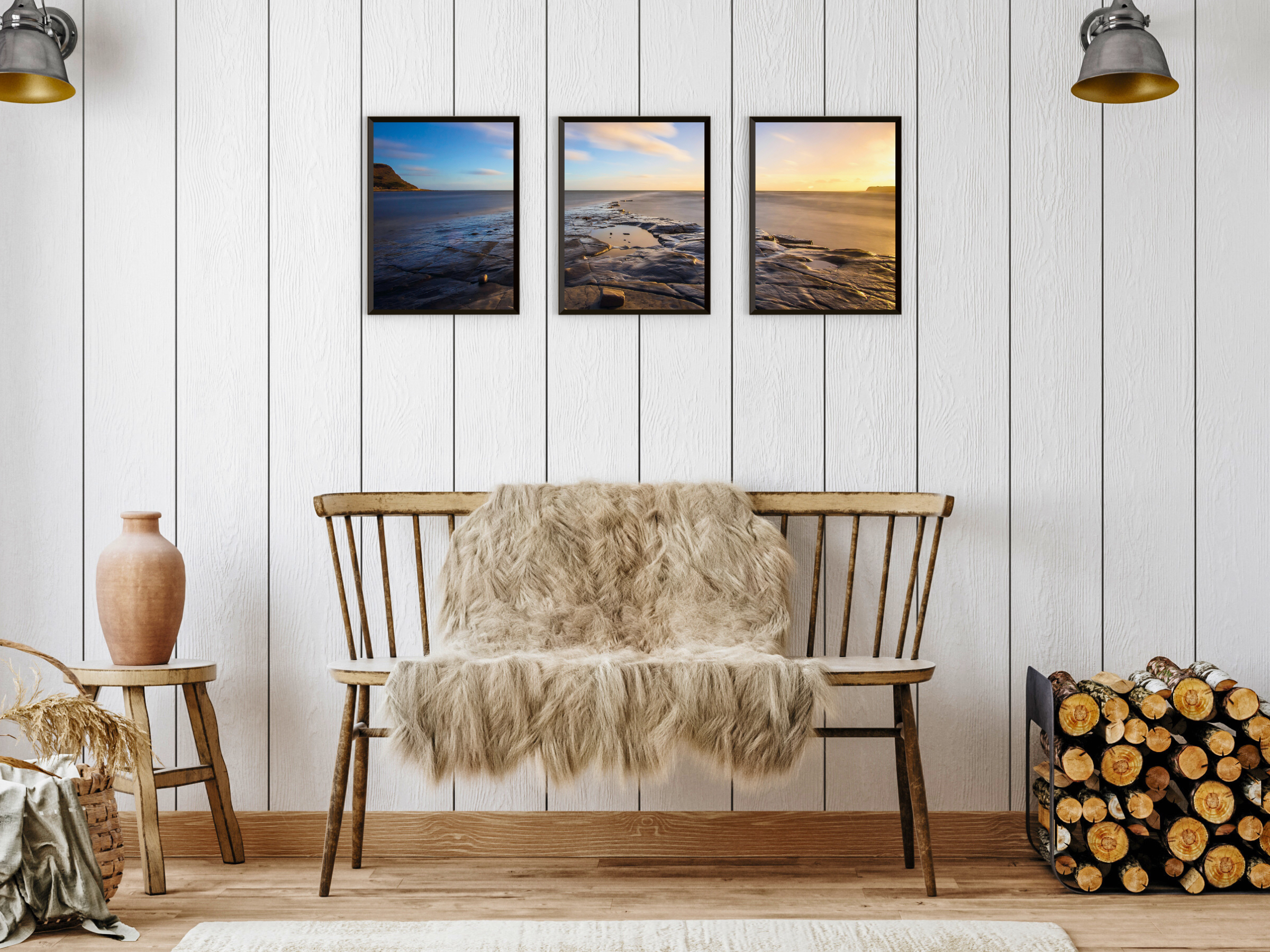 Strandstille-Triptychon-Fotografie
