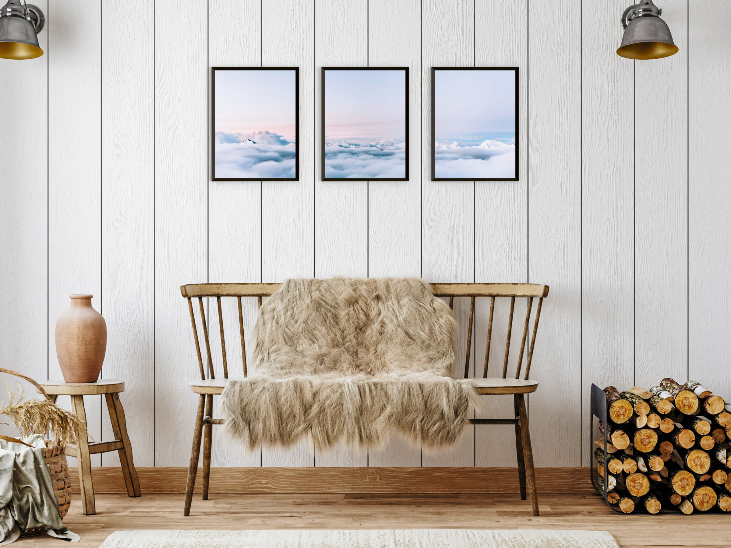 über den Wolken-Triptychon-Fotografie