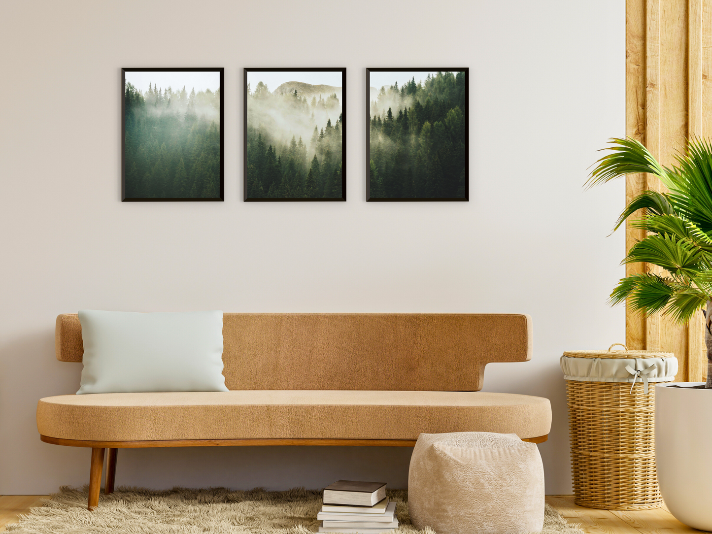 Wald im Nebel-Triptychon-Fotografie