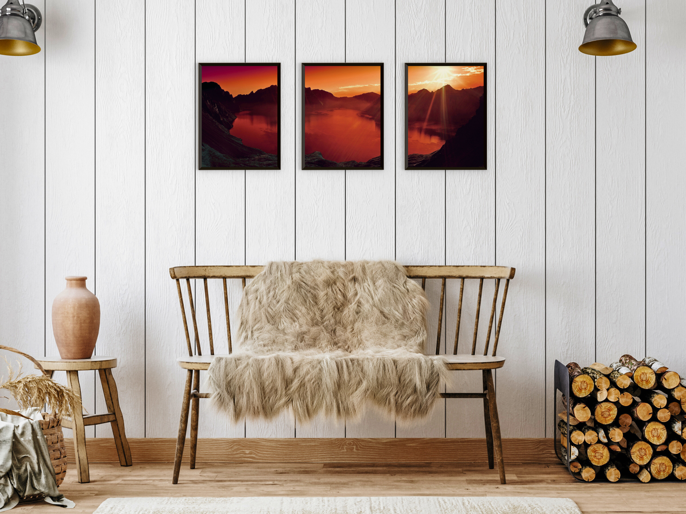 Bergpanorama-Triptychon-Fotografie