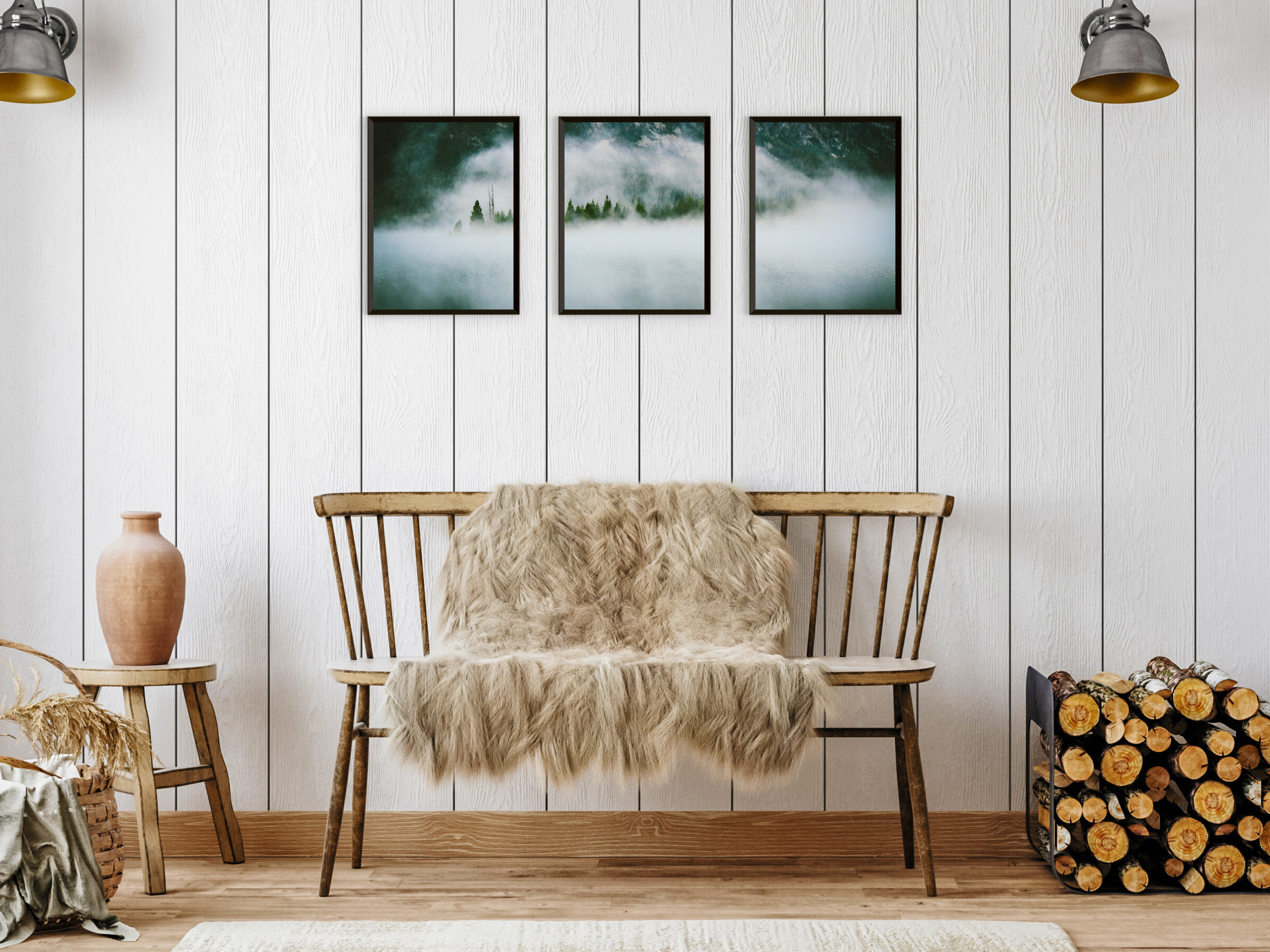 Nebeldecke-Triptychon-Fotografie