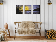 Winter Sunset at the Lake-Triptych-Photography