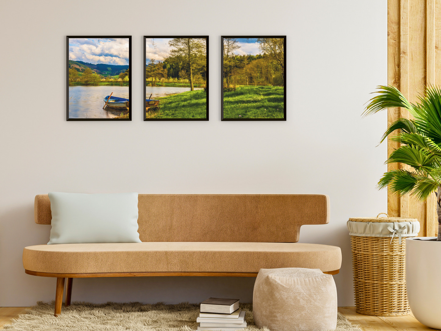 Seeblick im Spätsommer-Triptychon-Fotografie