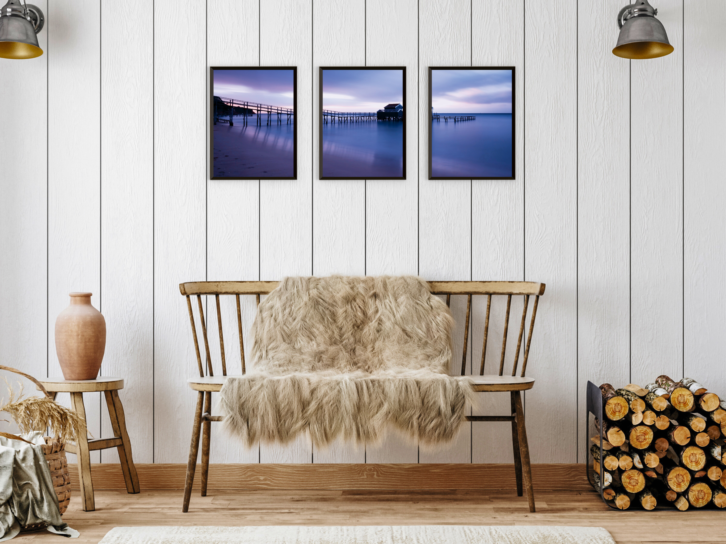 Bridge by the Sea Triptych Photography