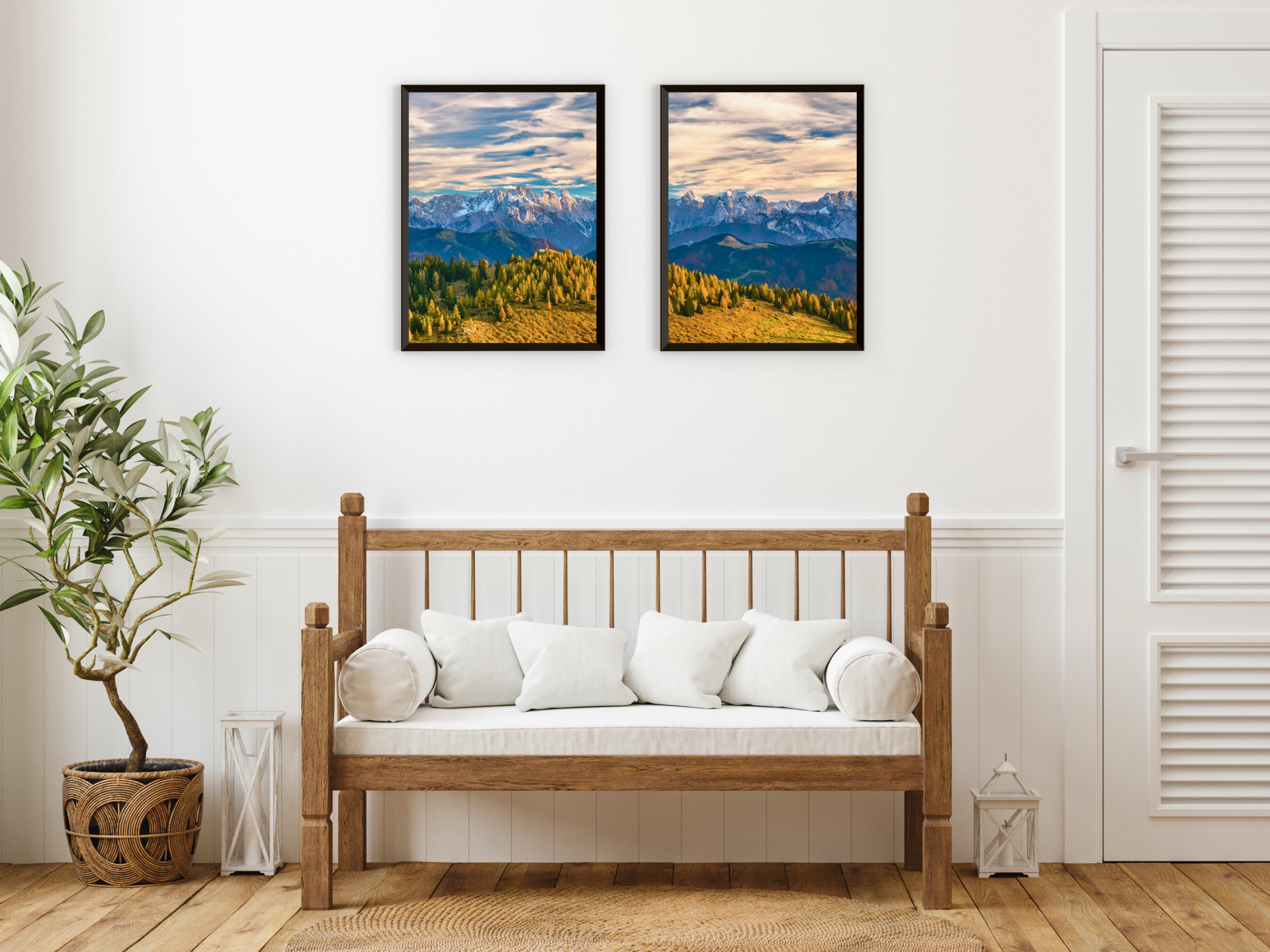 Expansive Mountain Panorama Split Photography