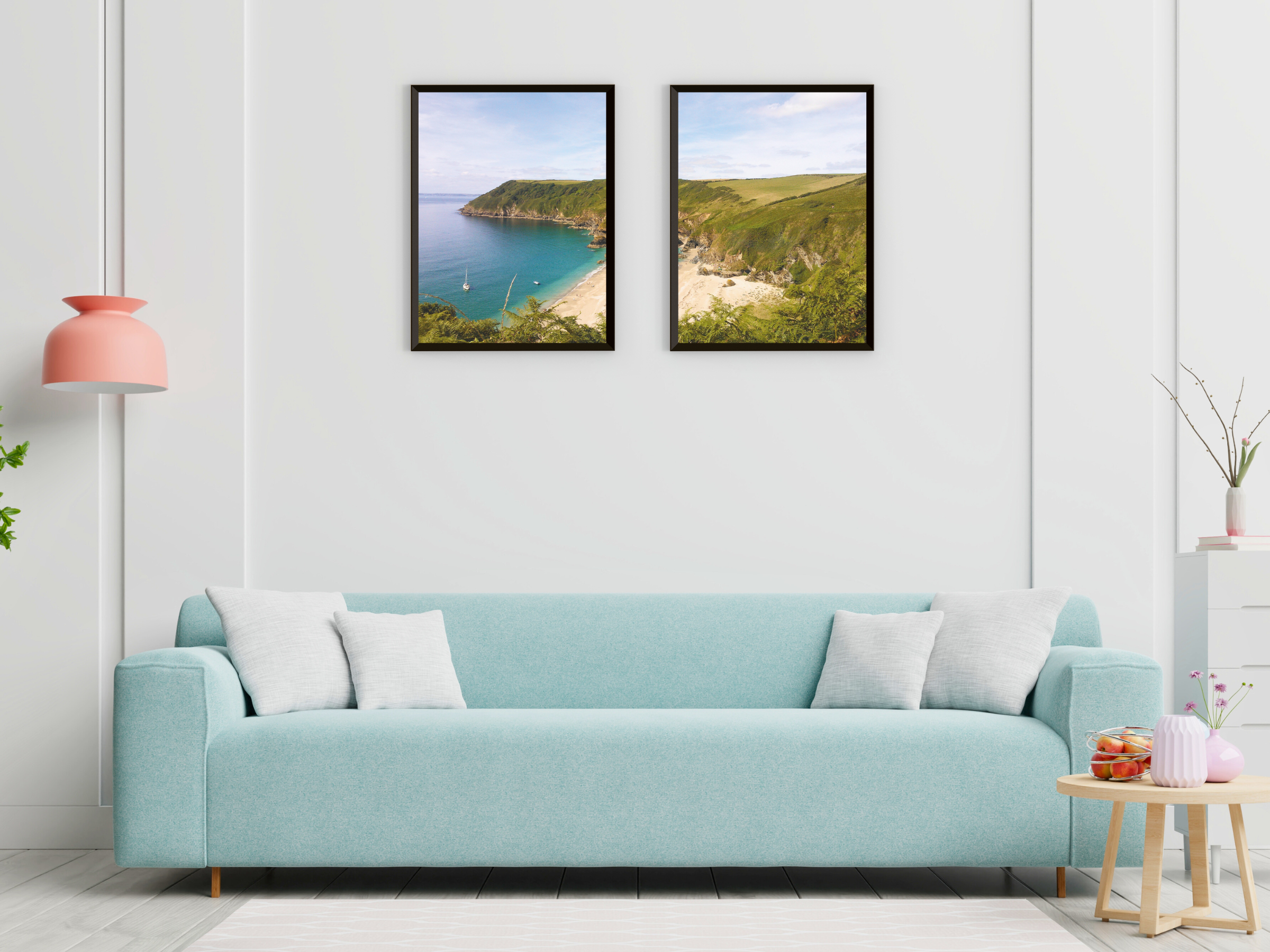 Beach with Coastal Landscape Split Photography