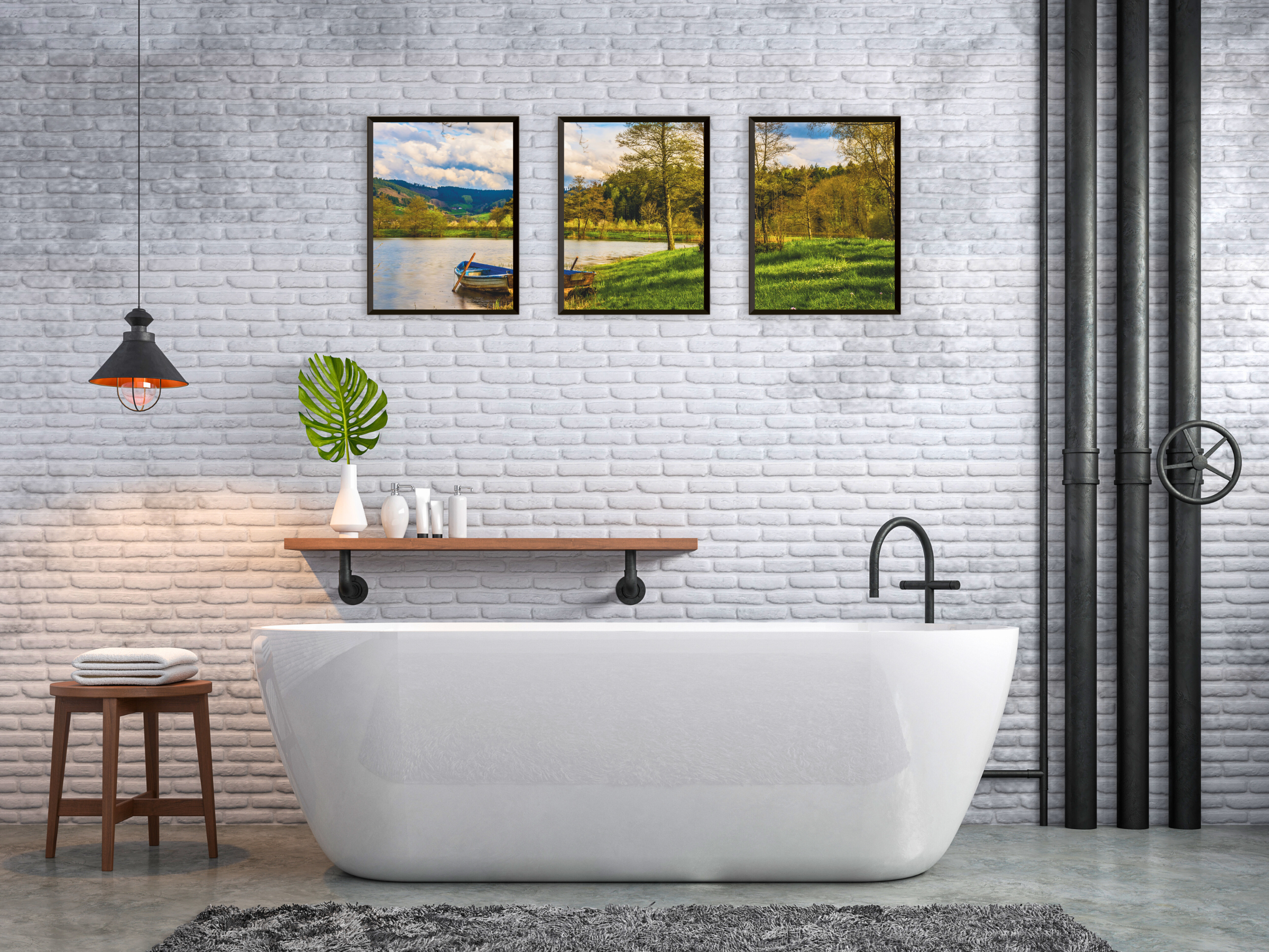 Seaview in Late Summer Triptych Photography