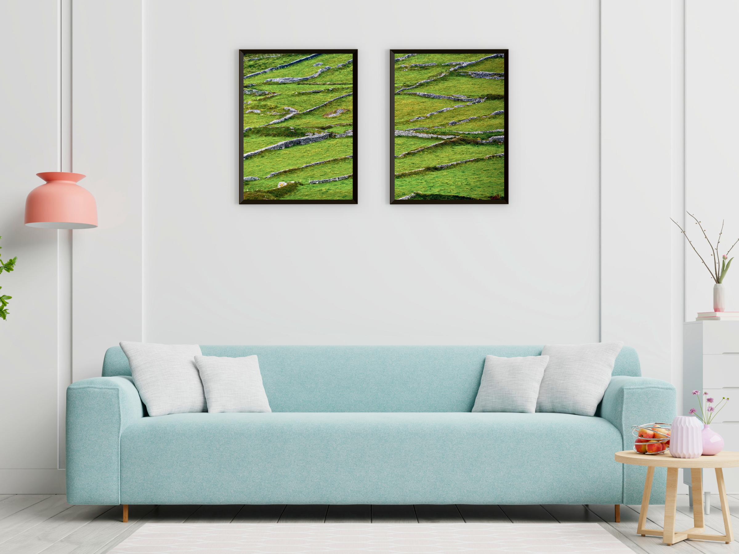 Pasture boundary in Ireland-split photography