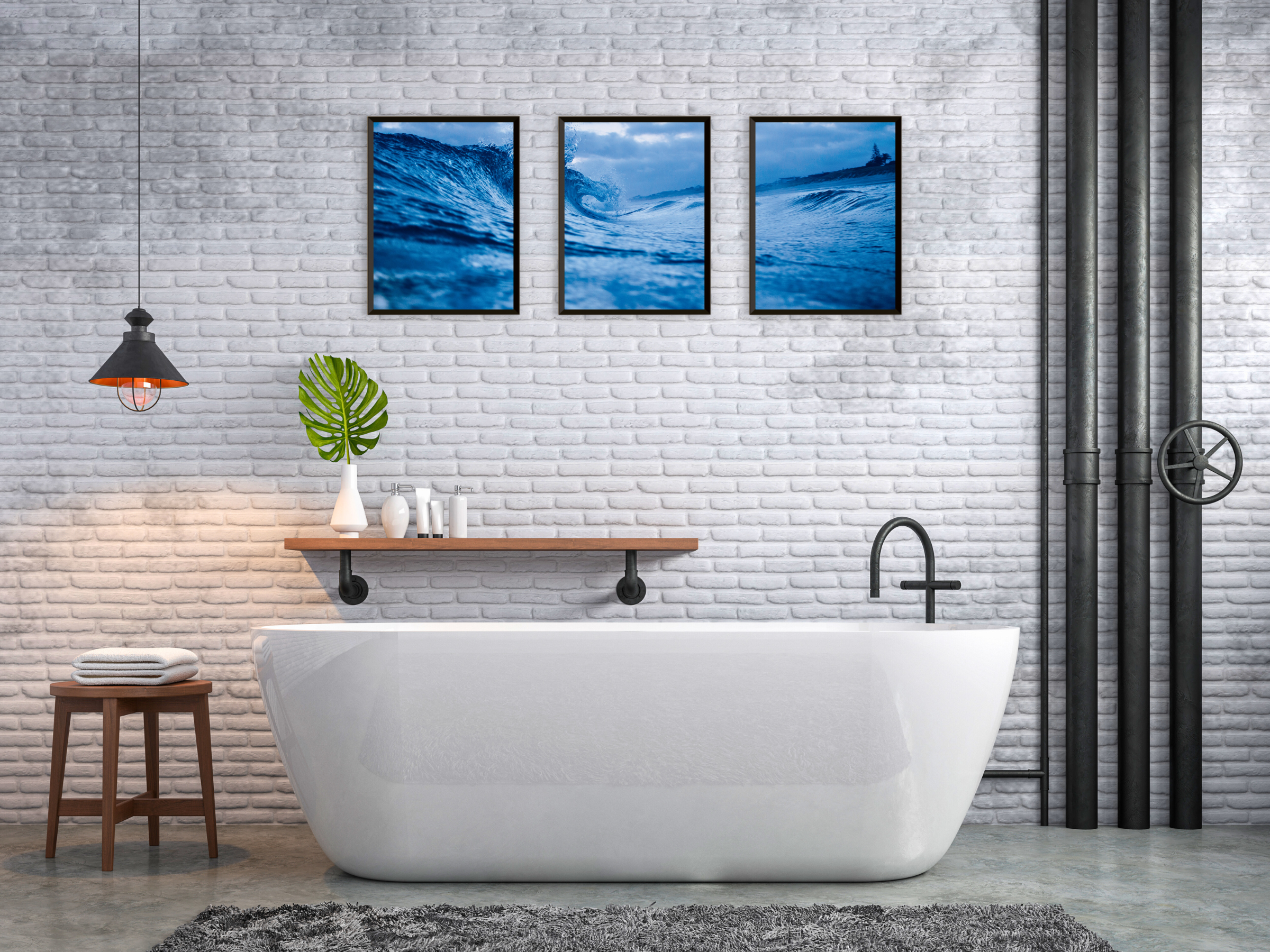 Storm at the Beach - Triptych Photography