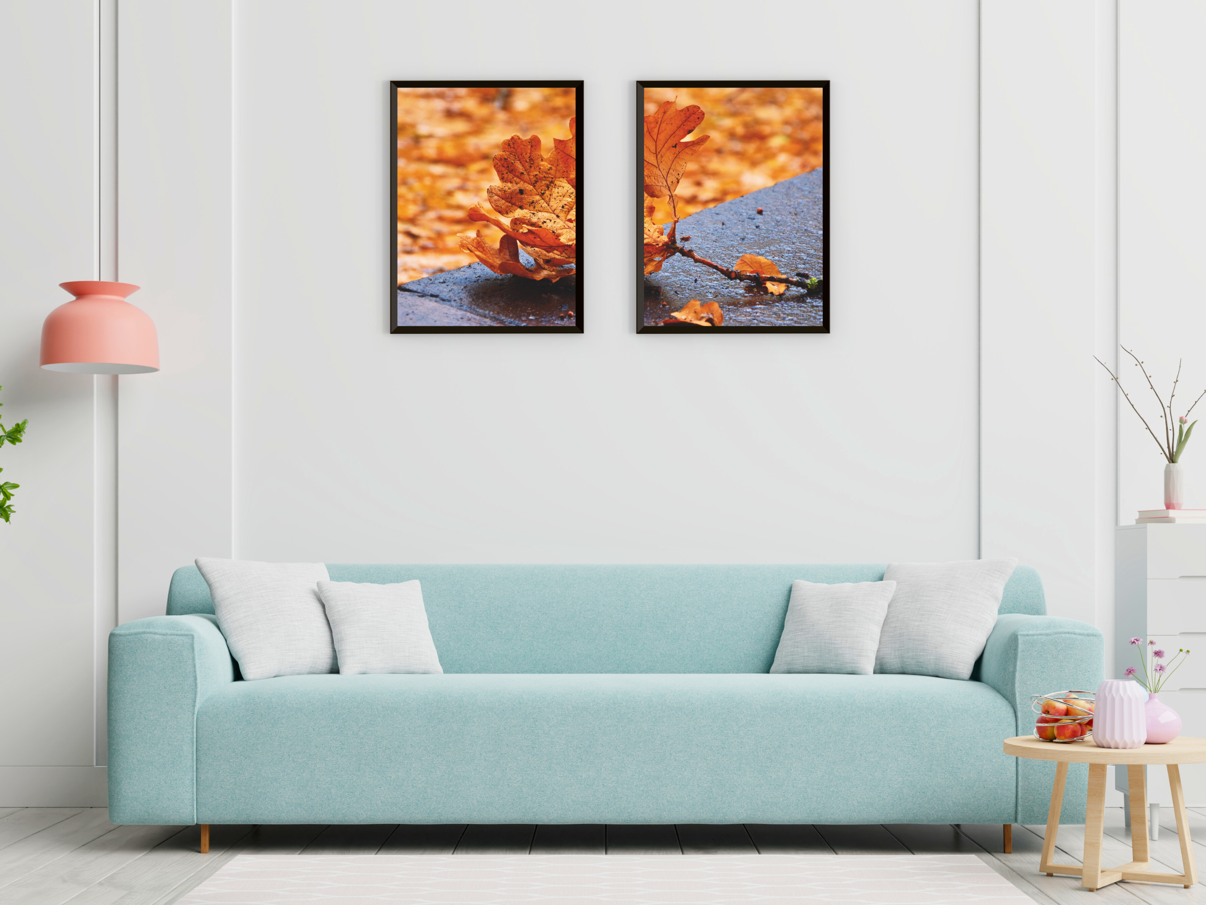 Photographie de feuilles de chêne fendues en automne