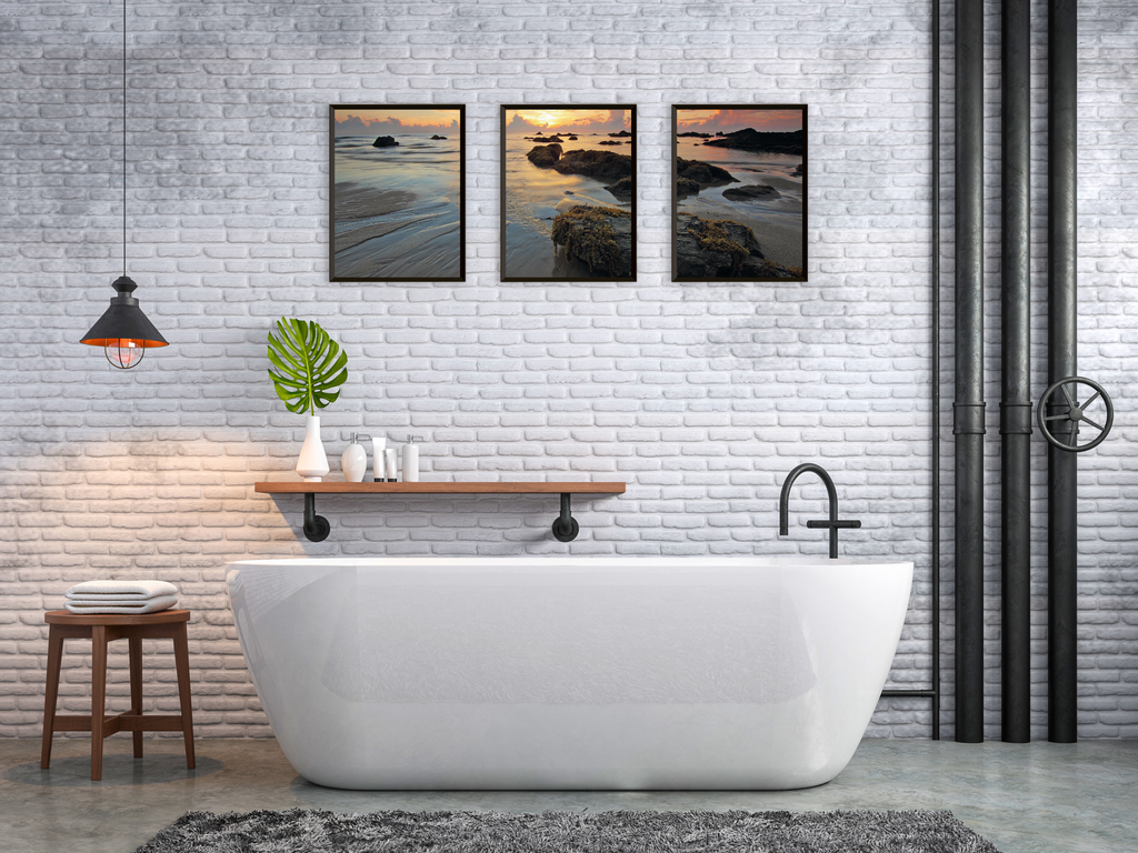 Evening Beach Triptych Photography
