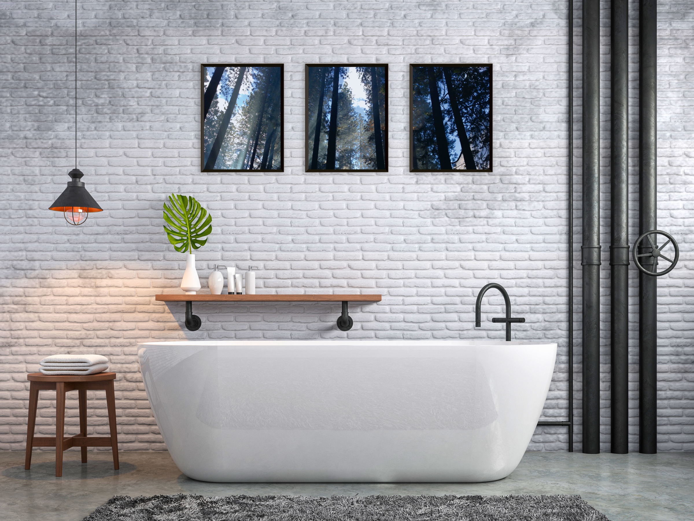 View through the trees - triptych photography