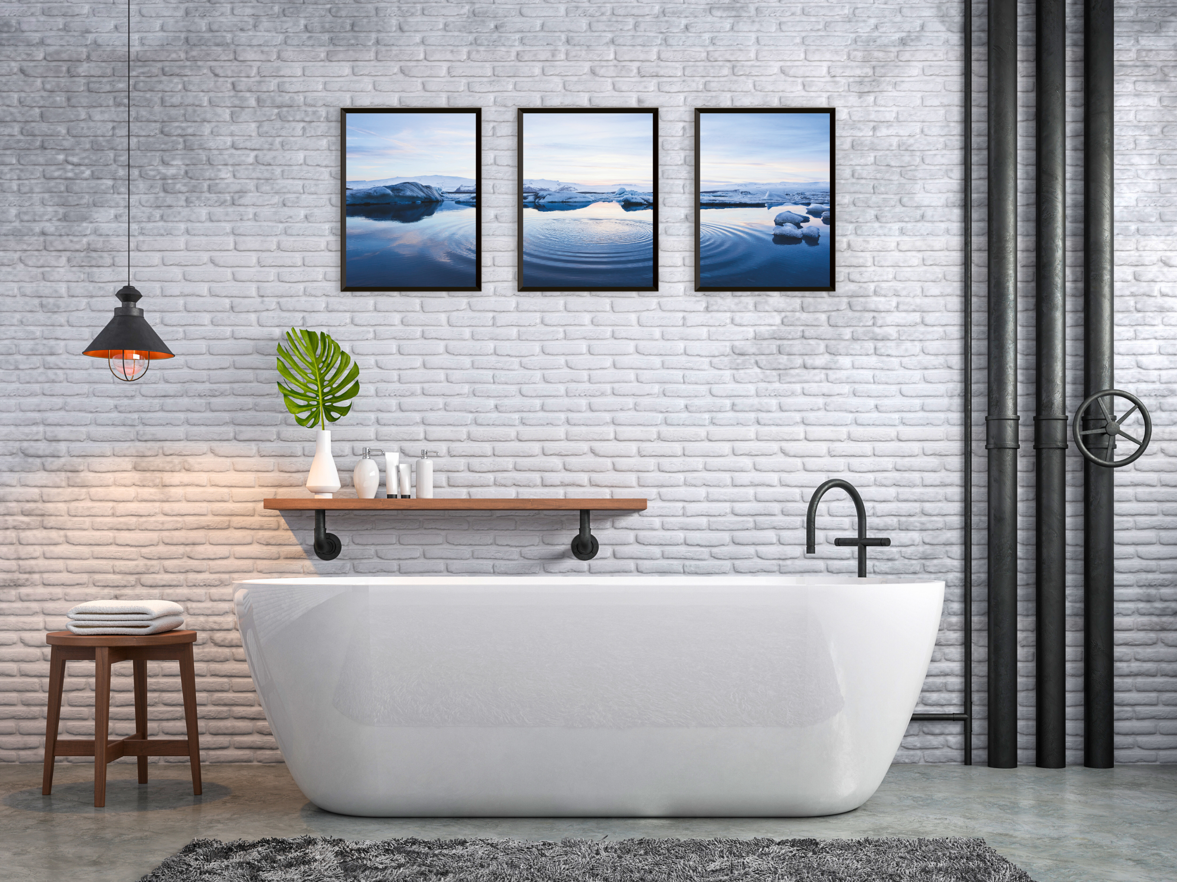 Eislandschaft-Triptychon-Fotografie