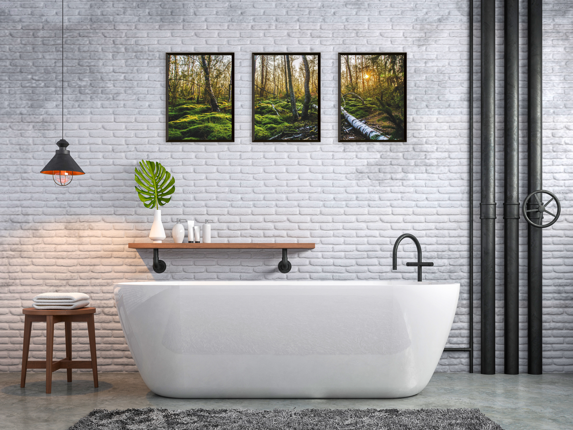 Spaziergang im Wald-Triptychon-Fotografie