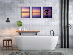 Tree in Lake Triptych Photography