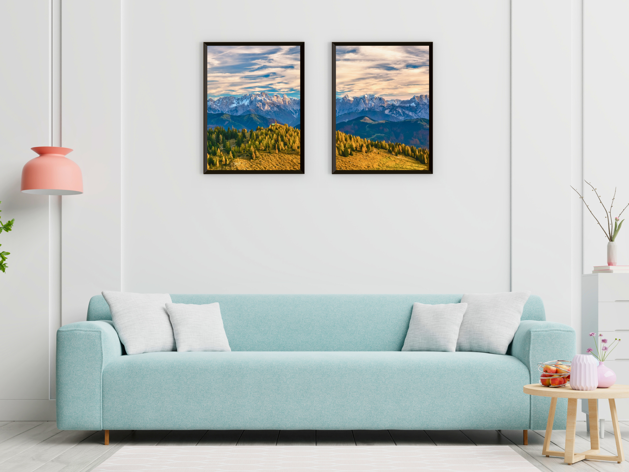 Expansive Mountain Panorama Split Photography